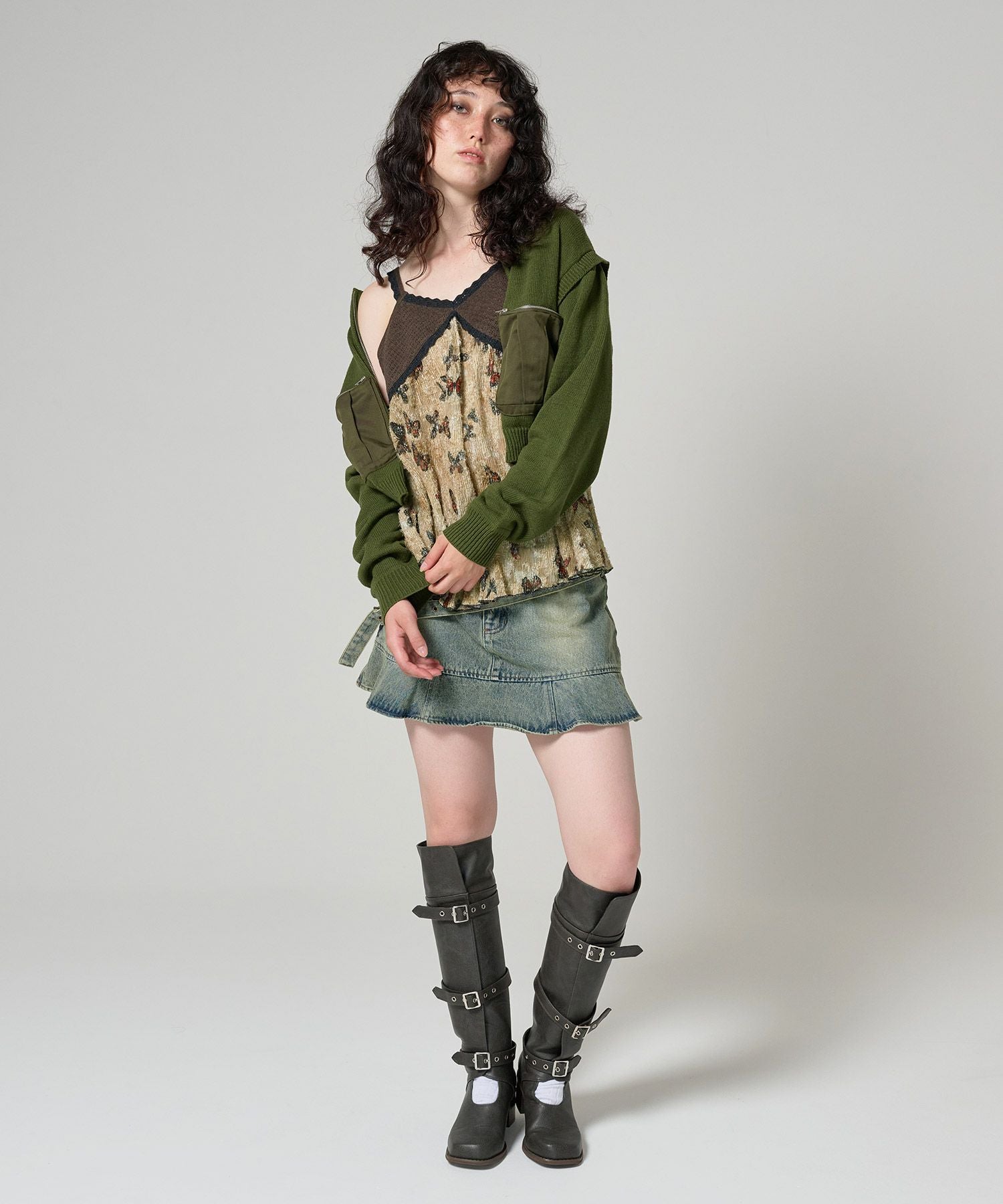 ヴィンテージライク ニットチュニック TINA：JOJUN 全2色｜tnj431-0888