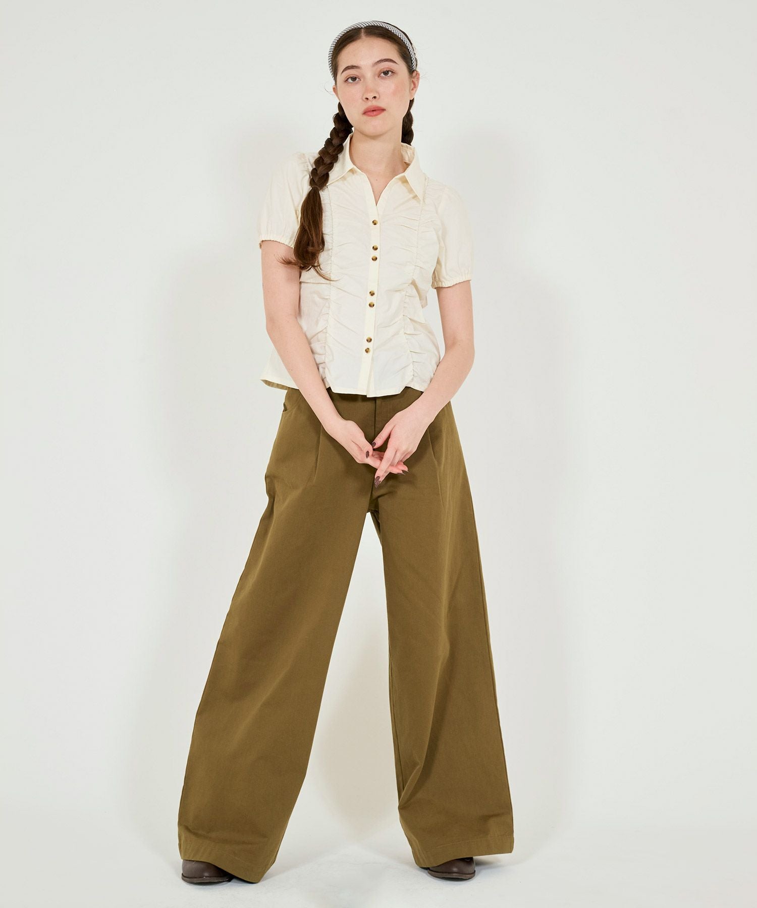 Special-Price-SALE タック入り ルーズワイドチノパン TINA：JOJUN 全2