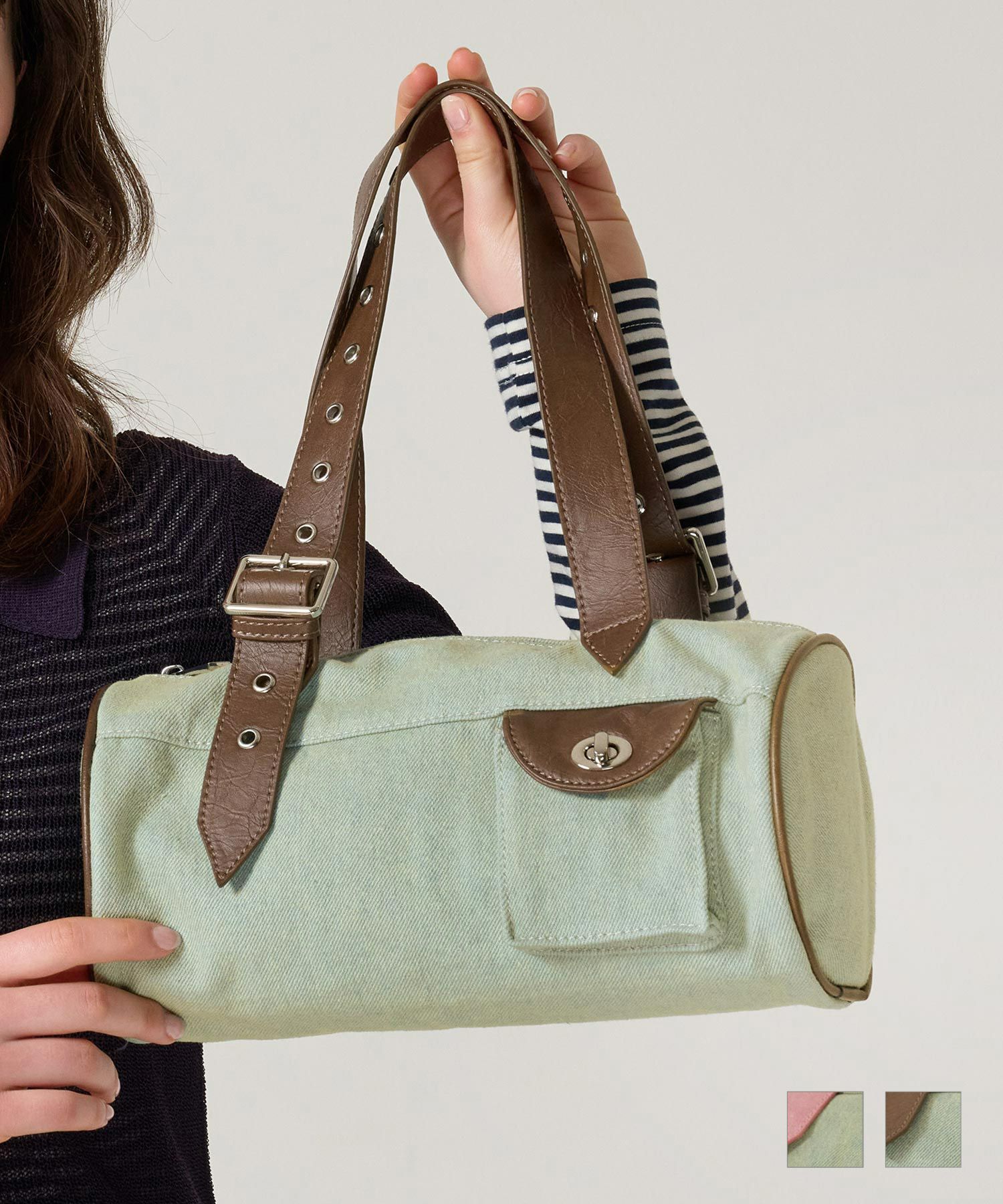 バイカラー デニムミニバッグ TINA：JOJUN 全2色｜tnj922-1057【3