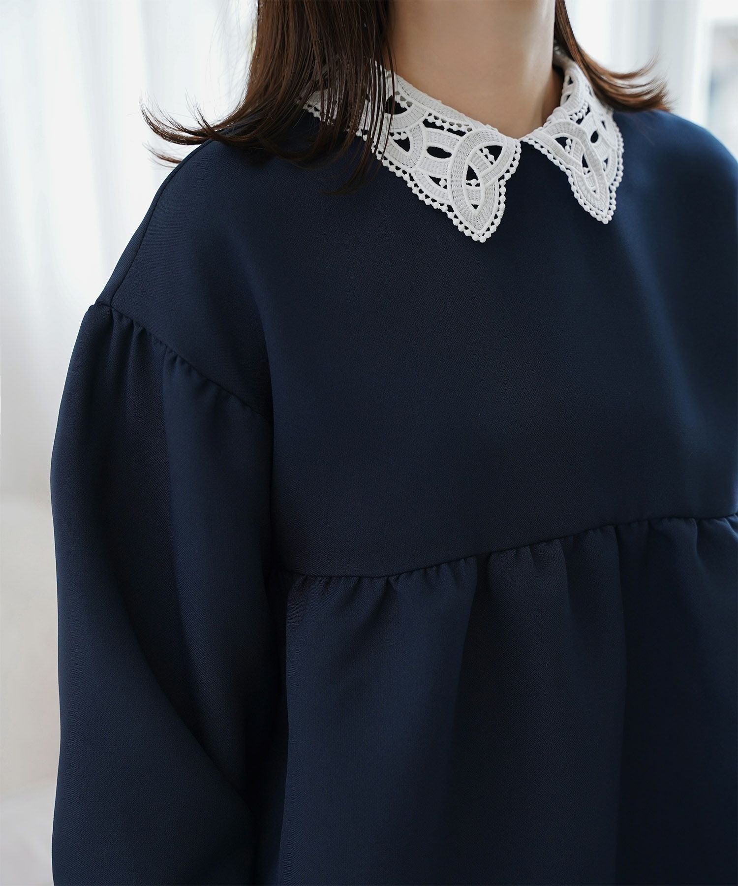 レース 襟付き ブラウス HUIT 全3色｜hit831-0271【3】 - 長袖商品一覧