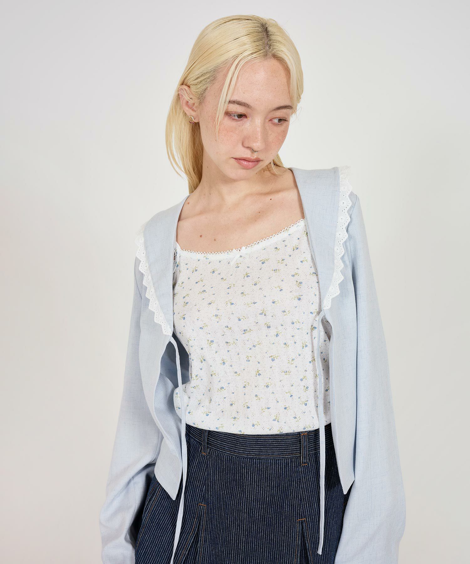 小花柄 レース付きキャミソール TINA：JOJUN 全4色｜tnj511-0827【7