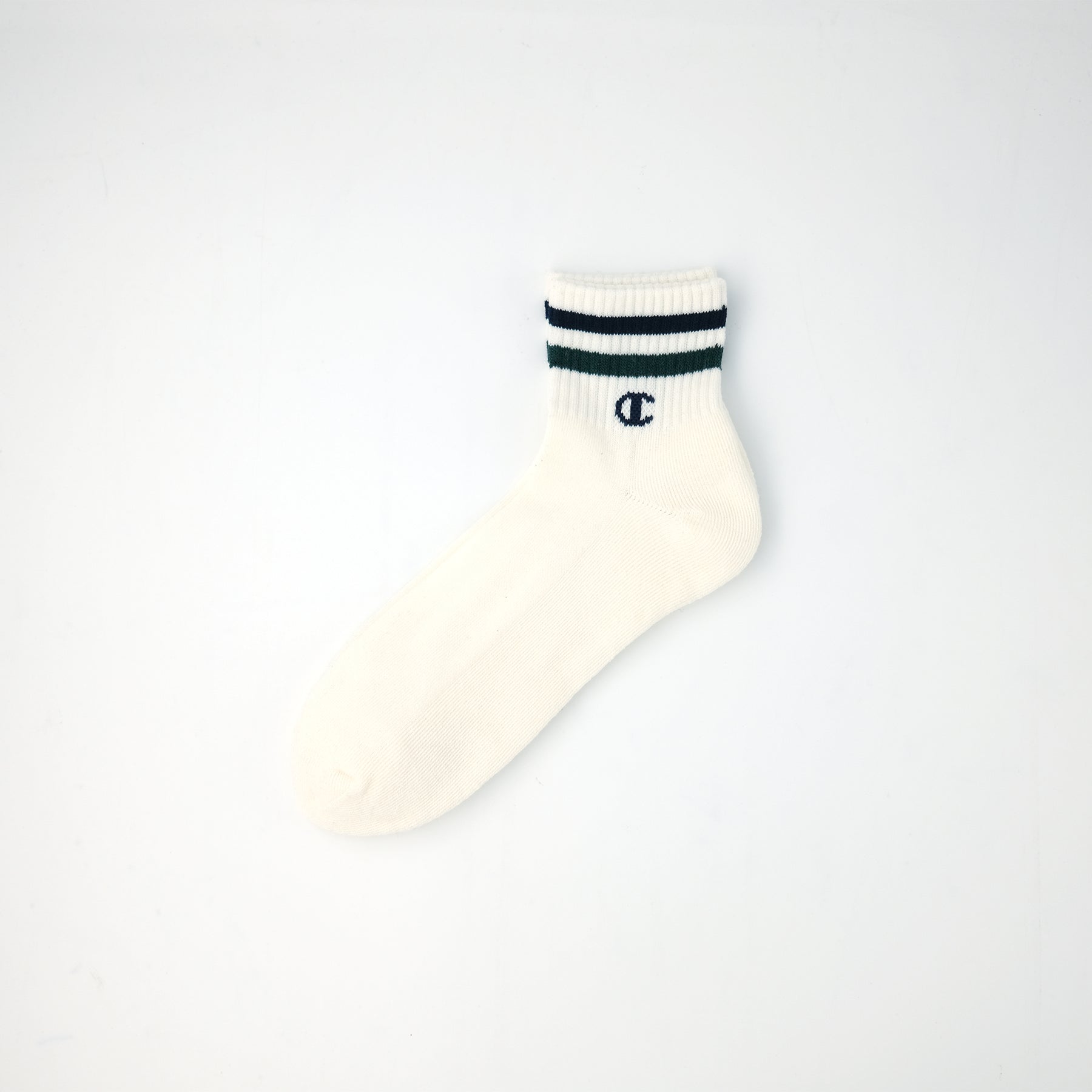 ハーフパイル】 クォーターレングスソックス3PACK ボーダー OFF WHITE