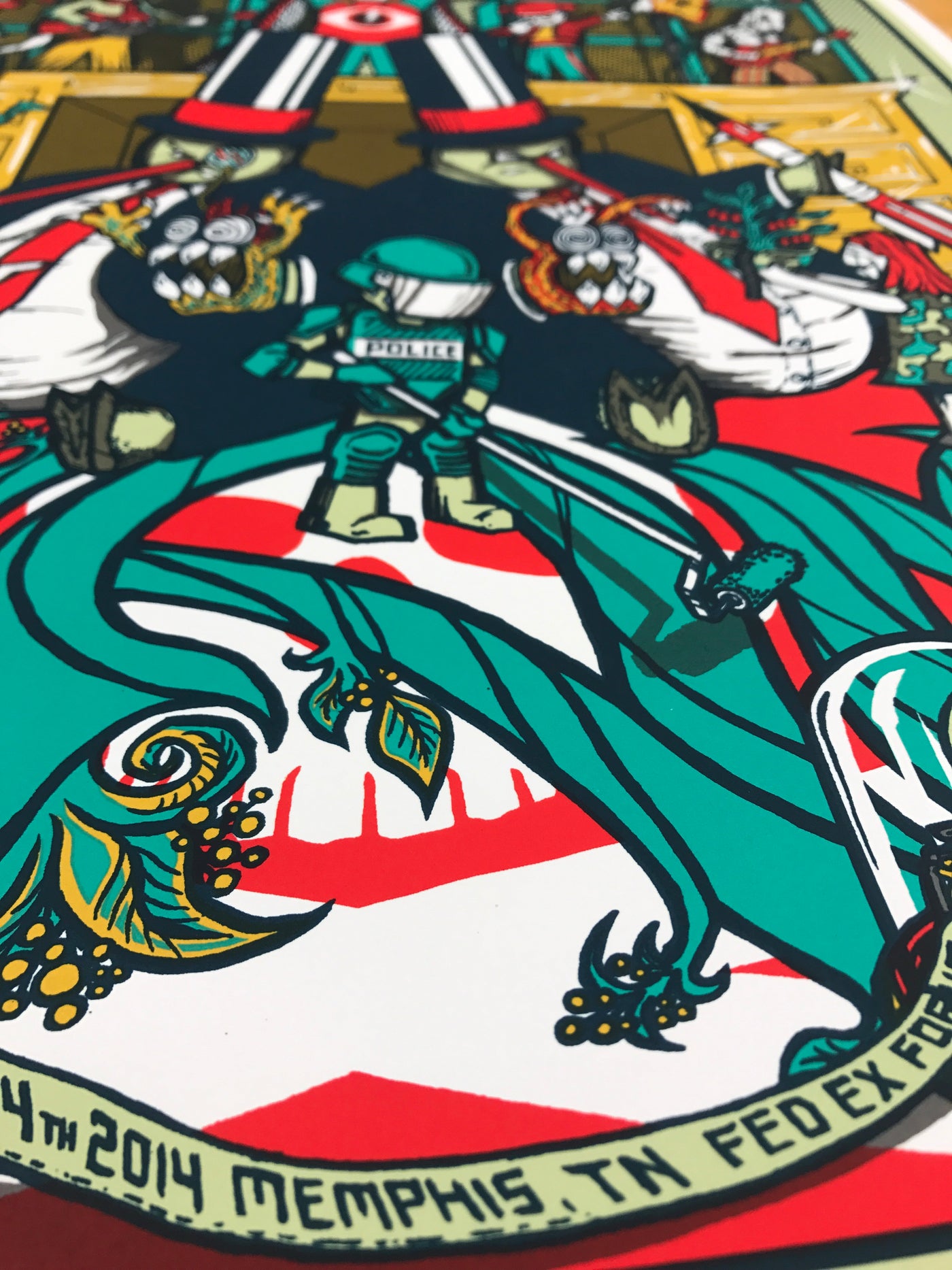 Pearl Jam - 2014 Brad Klausen poster print show edition Memphis