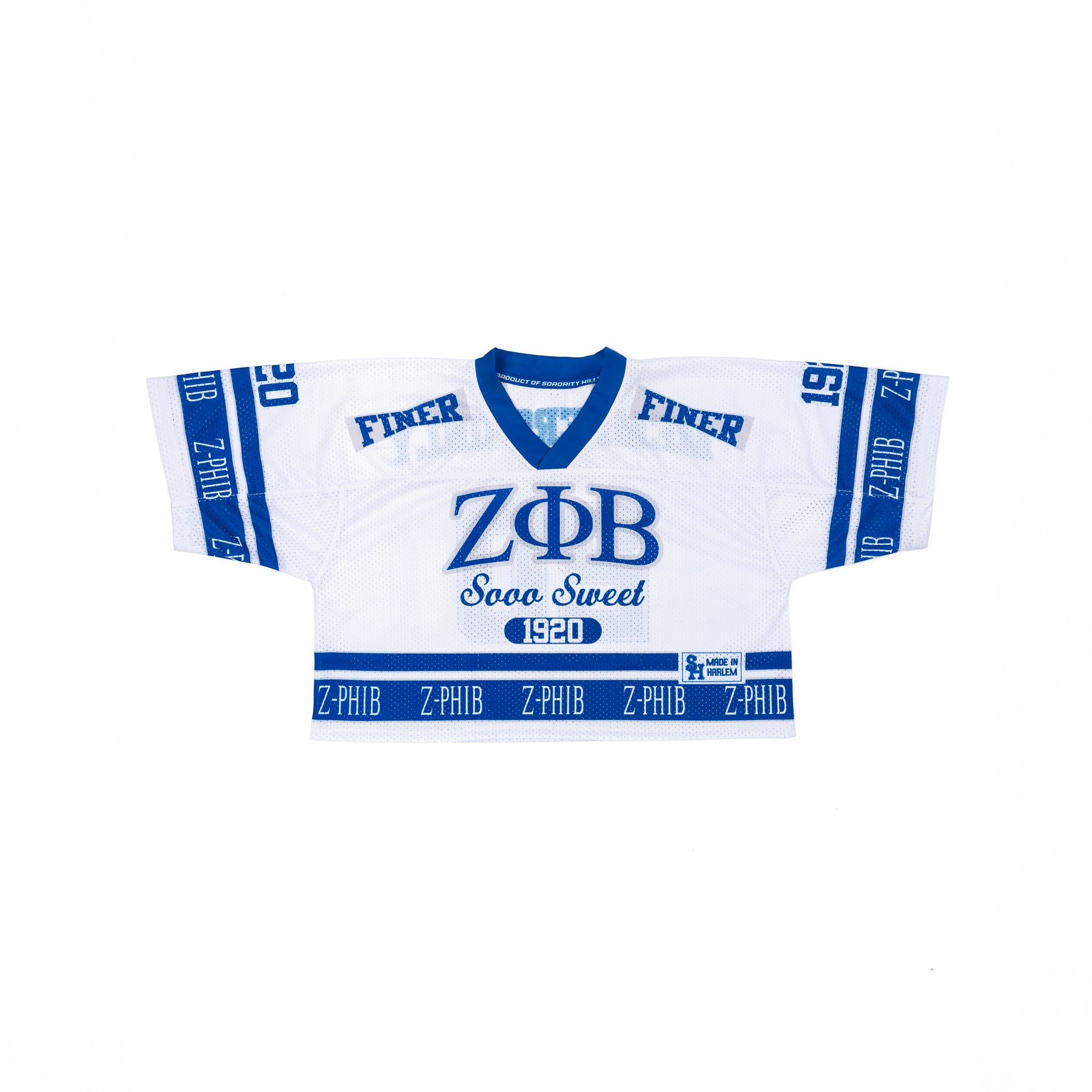 Zeta White Crop Oversized Football Jersey – Sorority Hills