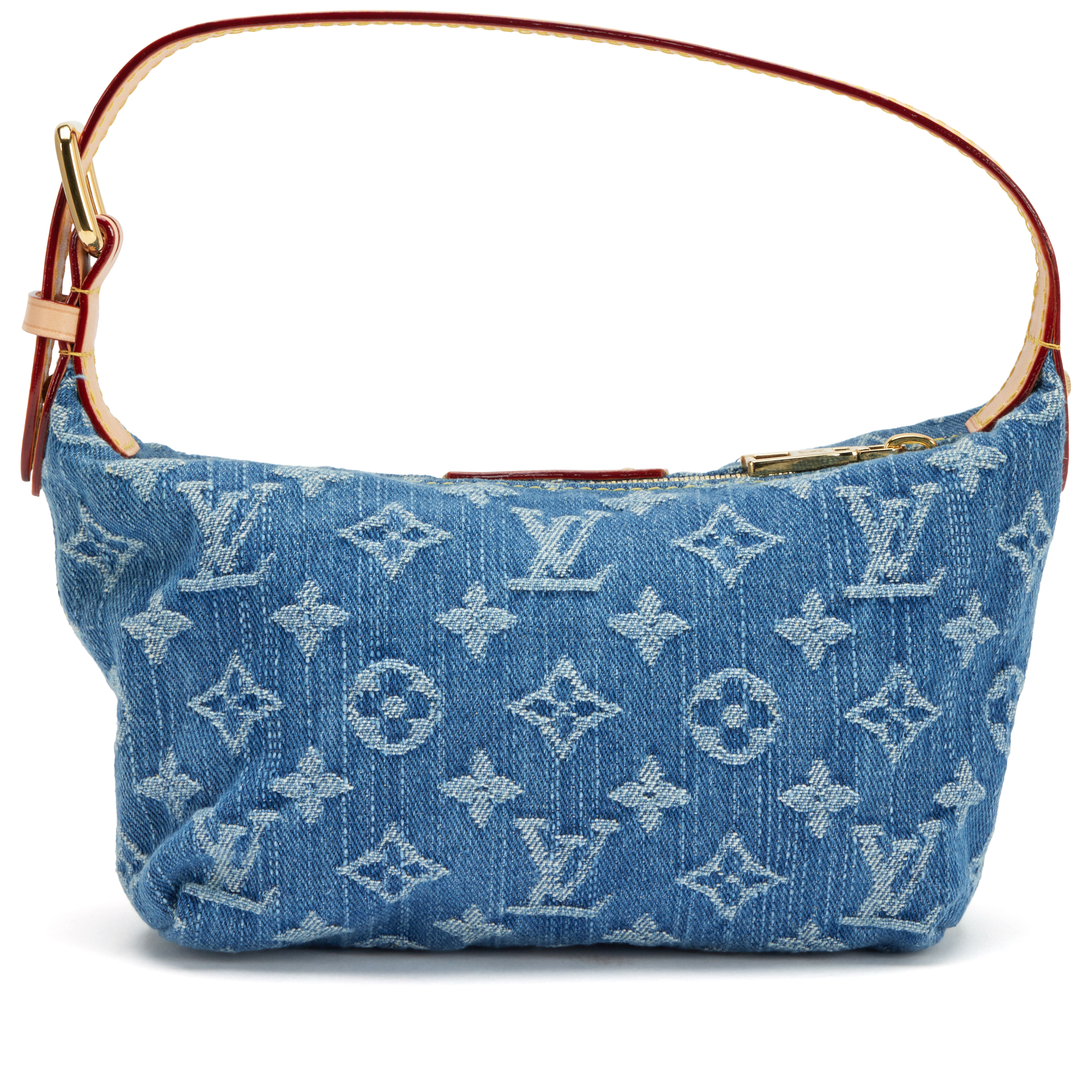 Louis Vuitton Blue Monogram Denim Remix Hills Pochette Gold