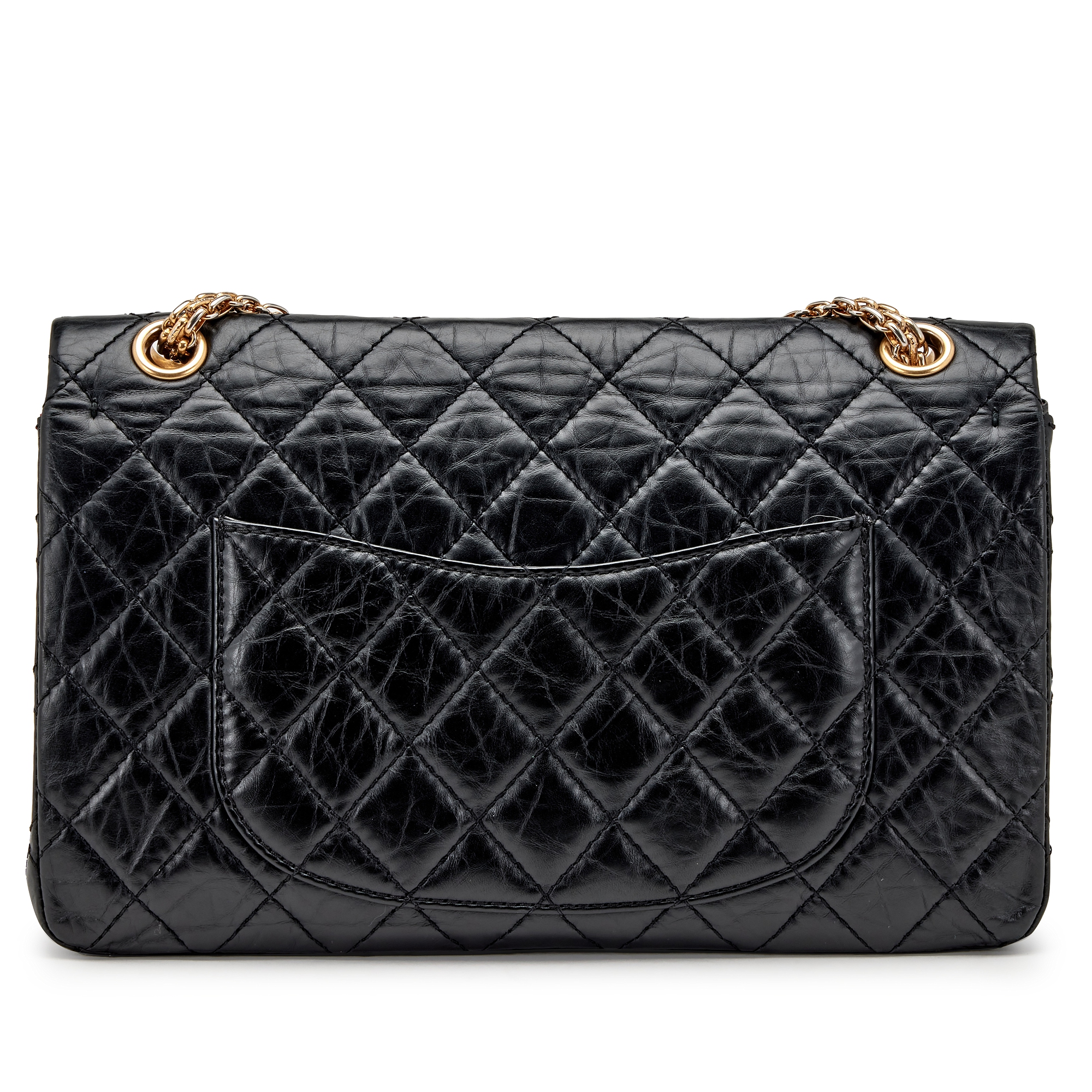 Chanel Black 226 Reissue 2.55 Medium Double Flap Gold Hardware