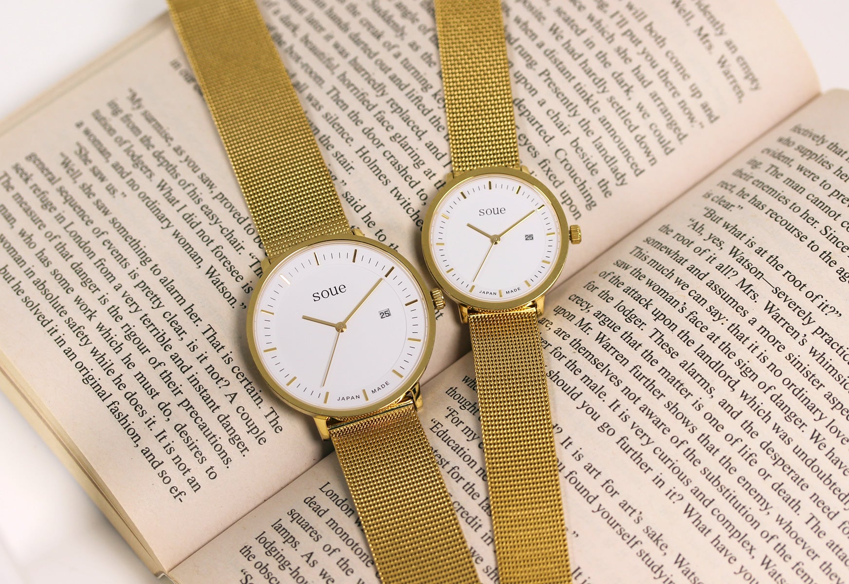 soue A Basics ペアウォッチ ステンレスベルト メッシュバンド