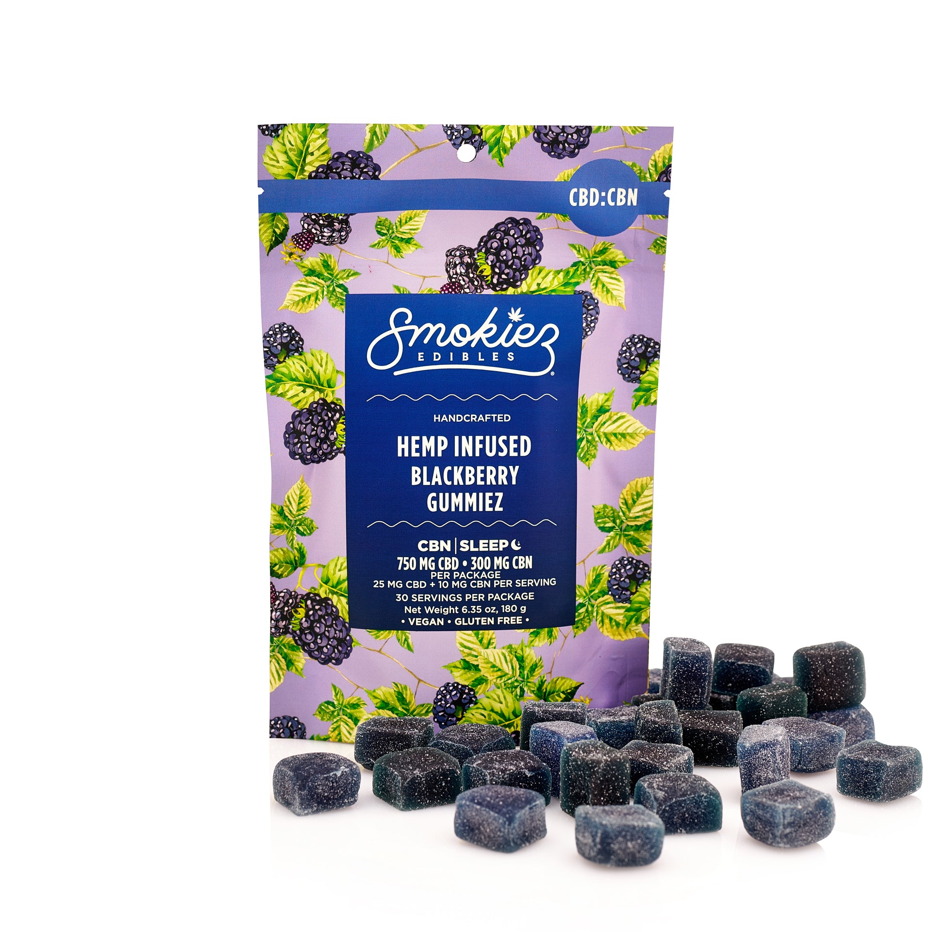 Blackberry CBD:CBN 2.5:1 Gummies – Smokiez CBD