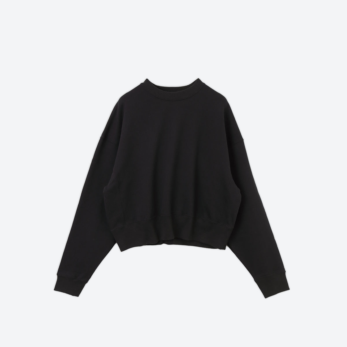 コットン裏毛 ショート丈スウェット SL10W-T1032 (ブラック)