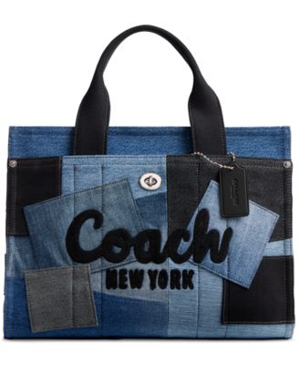 COACH Medium Patchwork Denim Cargo Tote Bag - Macy's