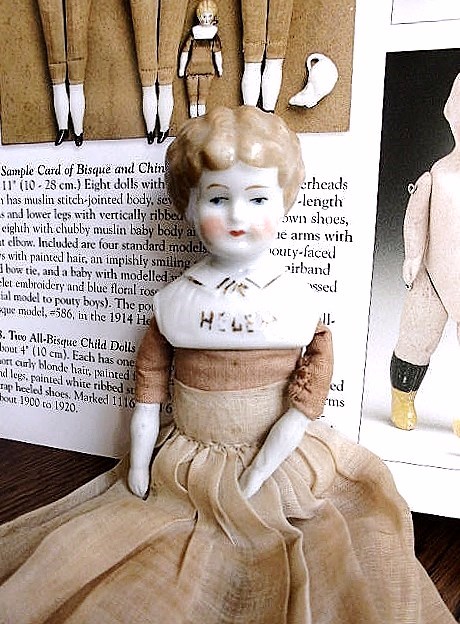 HELEN という名のチャイナヘッドドール ブロンドヘア 19，5cm