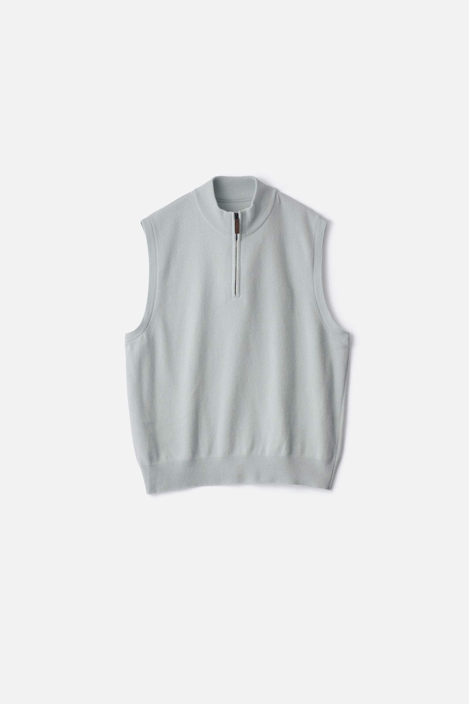 EXTRA FINE WOOL KNIT HALF ZIP VEST – ssstein