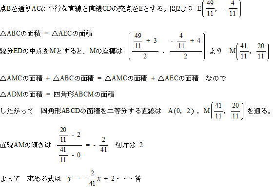 中央大学杉並高校2021年度一般数学入試問題5.関数のグラフ 問3解説解答