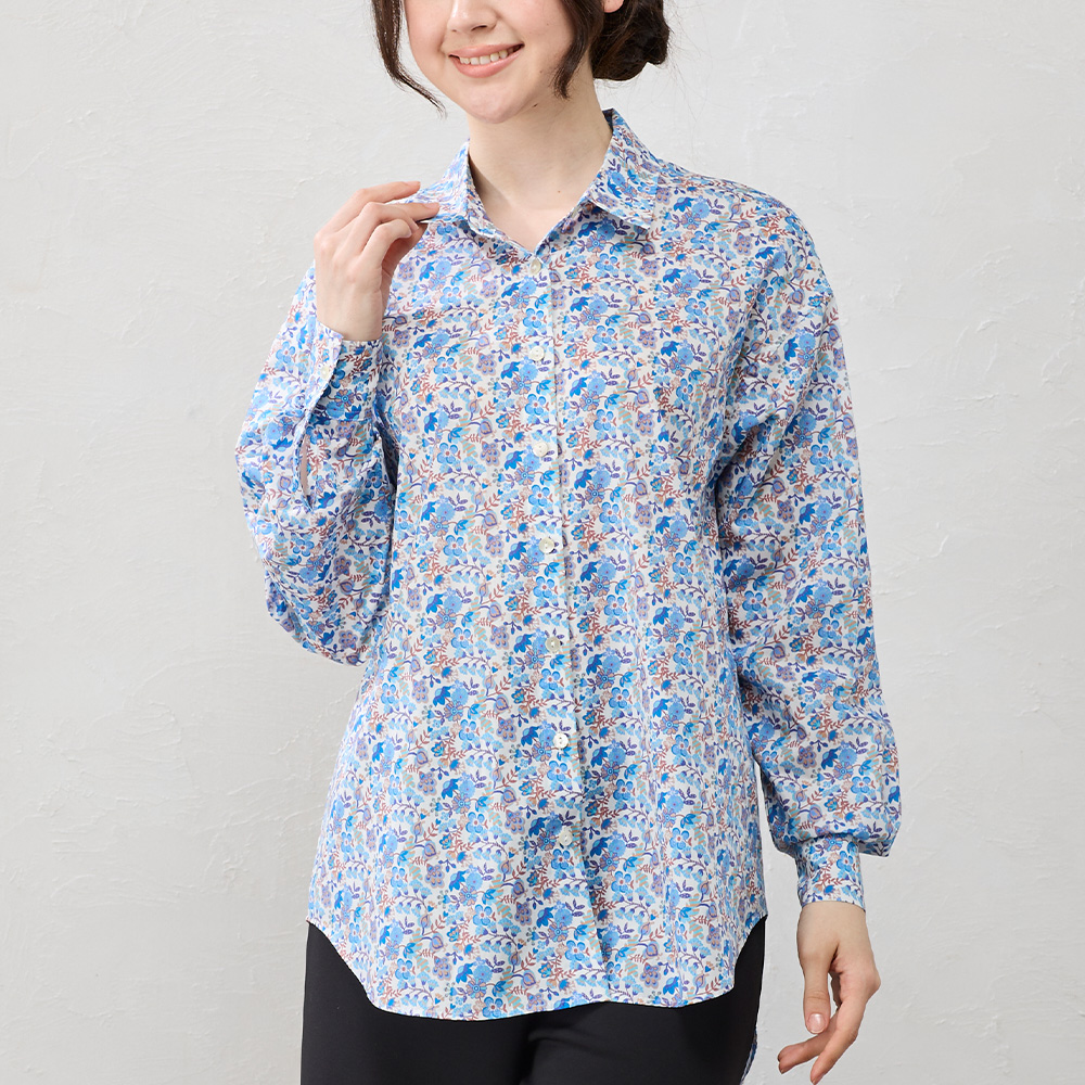 リバティ タナローン シャツ襟ブラウス span公式オンラインショップ