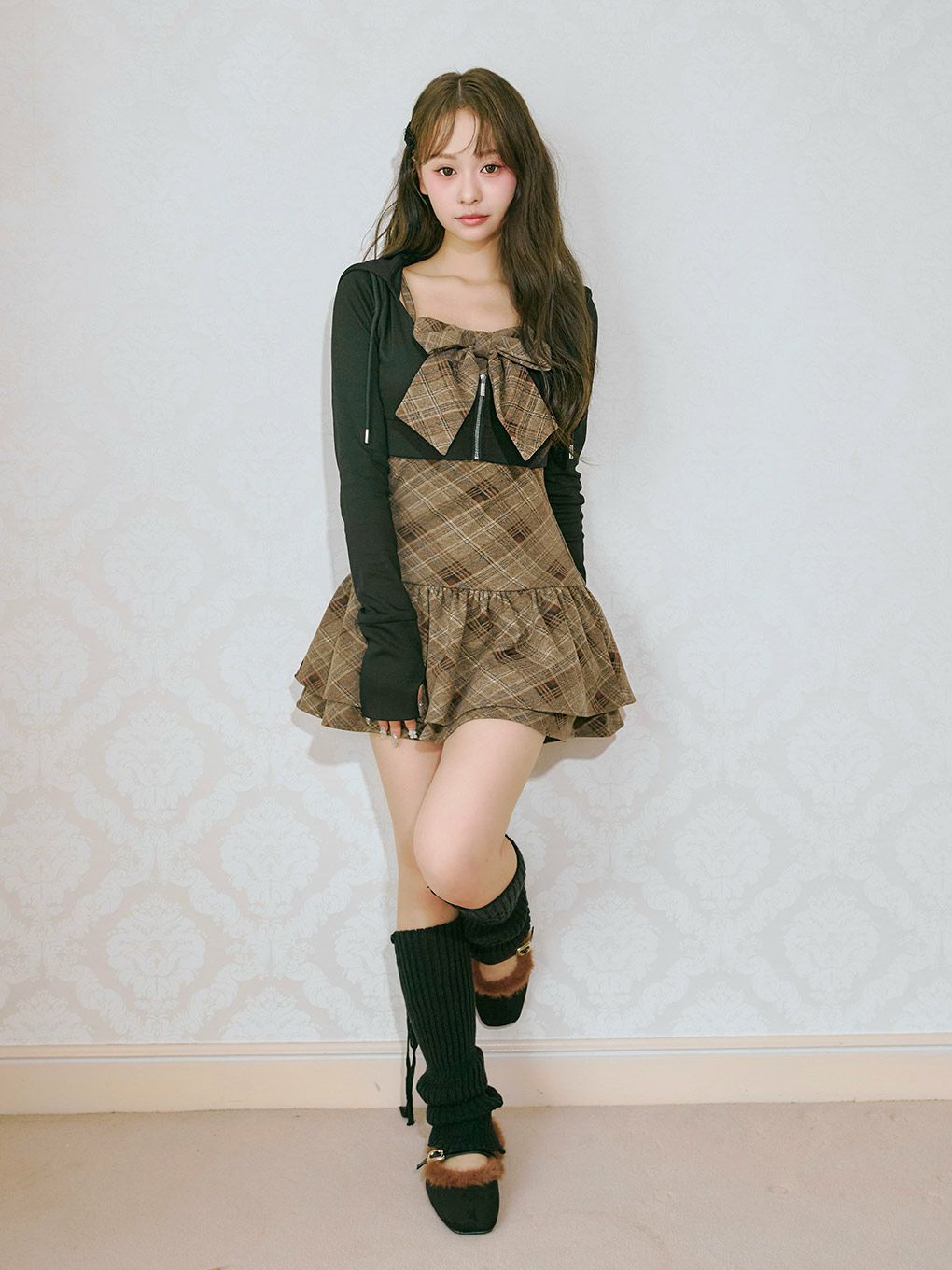 BUBBLES】チェックパーカーワンピース | sparkling mall online store