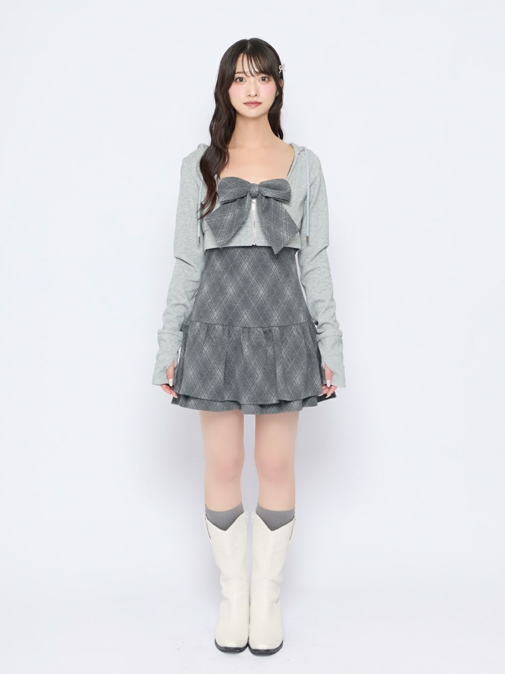 BUBBLES】チェックパーカーワンピース | sparkling mall online store