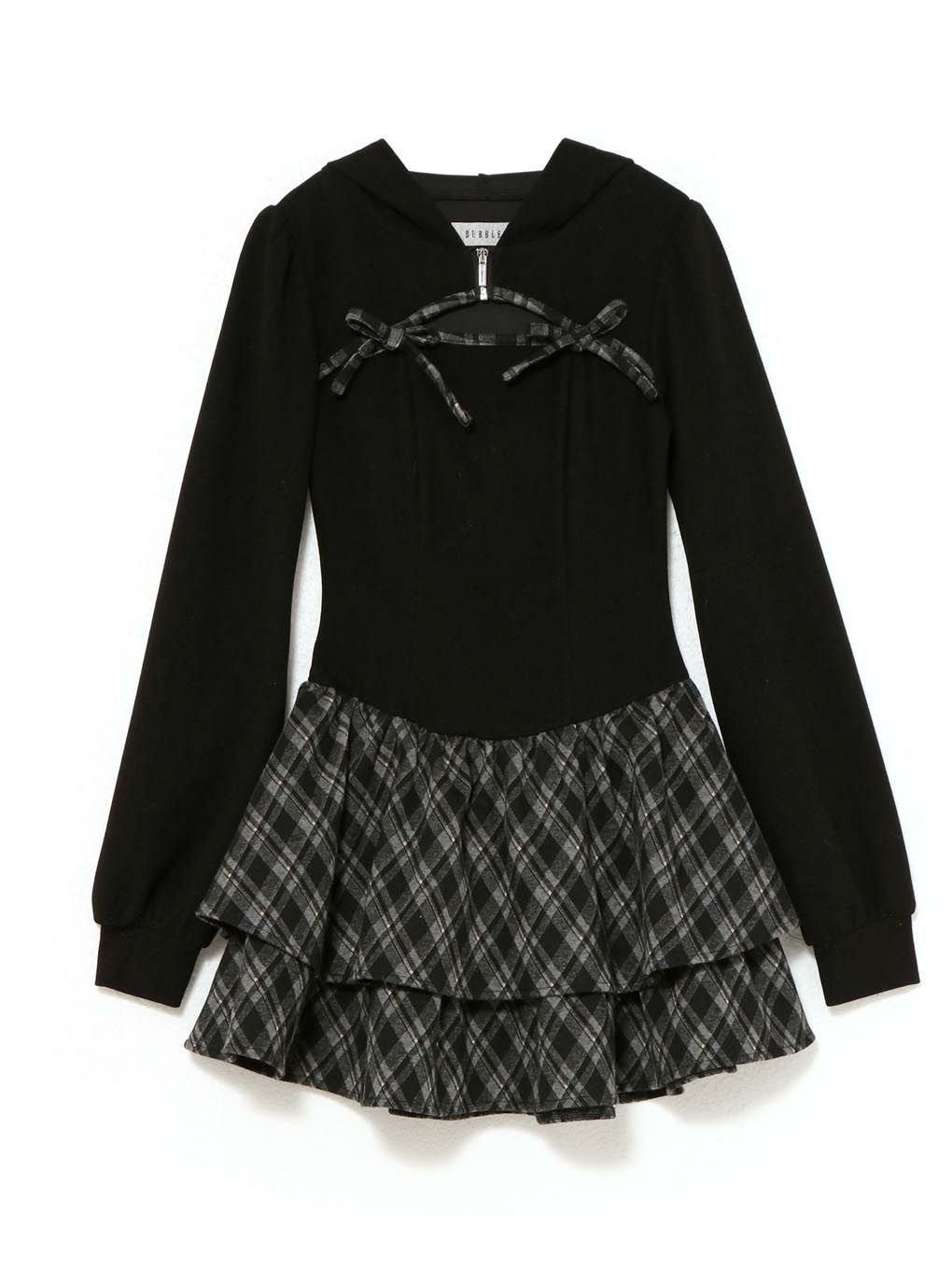 BUBBLES】チェックパーカーワンピース | sparkling mall online store