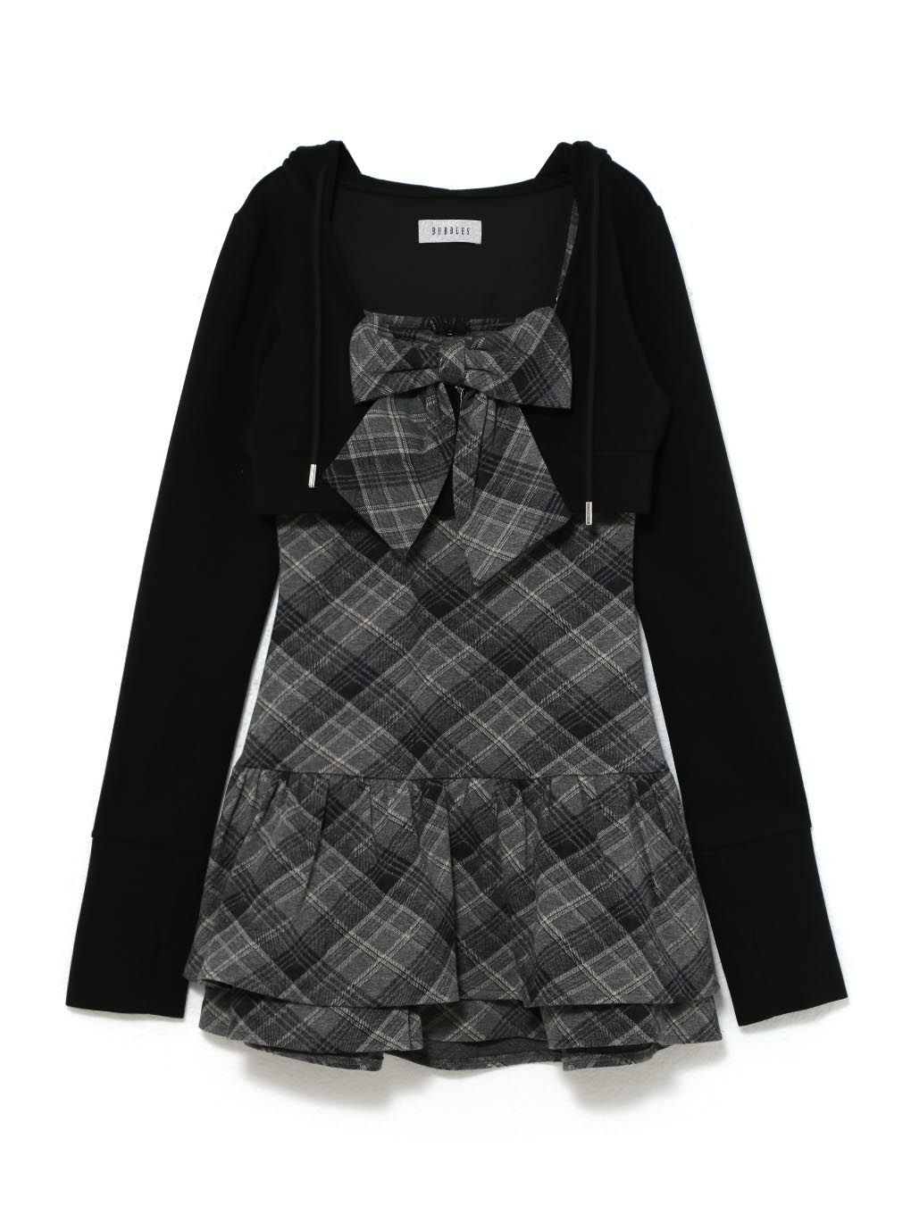 BUBBLES】チェックパーカーワンピース | sparkling mall online store