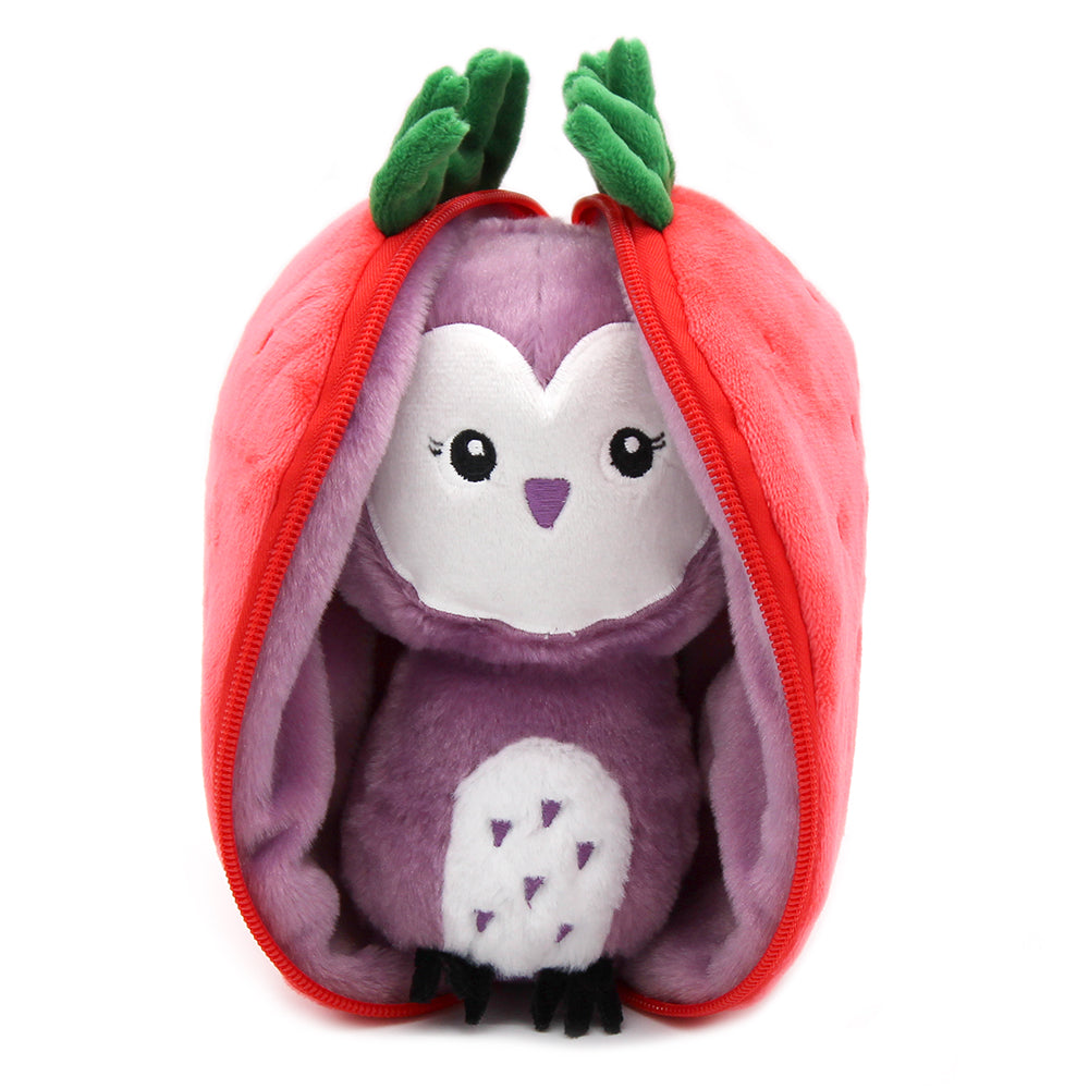 2-in-1 plush toy Violet the owl/strawberry - Flipetz – Speedy