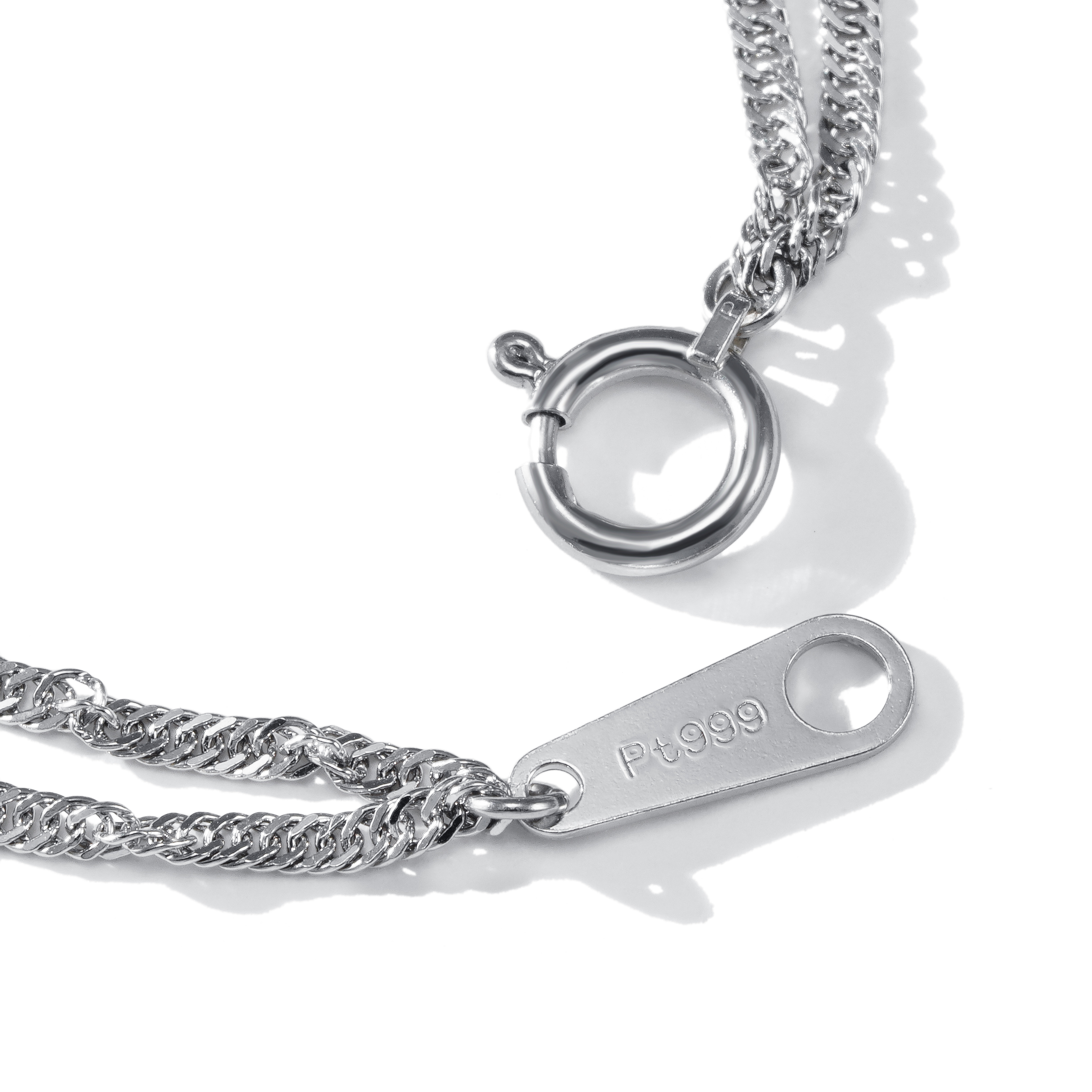 Pt999 純プラチナ スクリュー 2連 ブレスレット 17cm 1.5mm幅×2 | SPERANZA