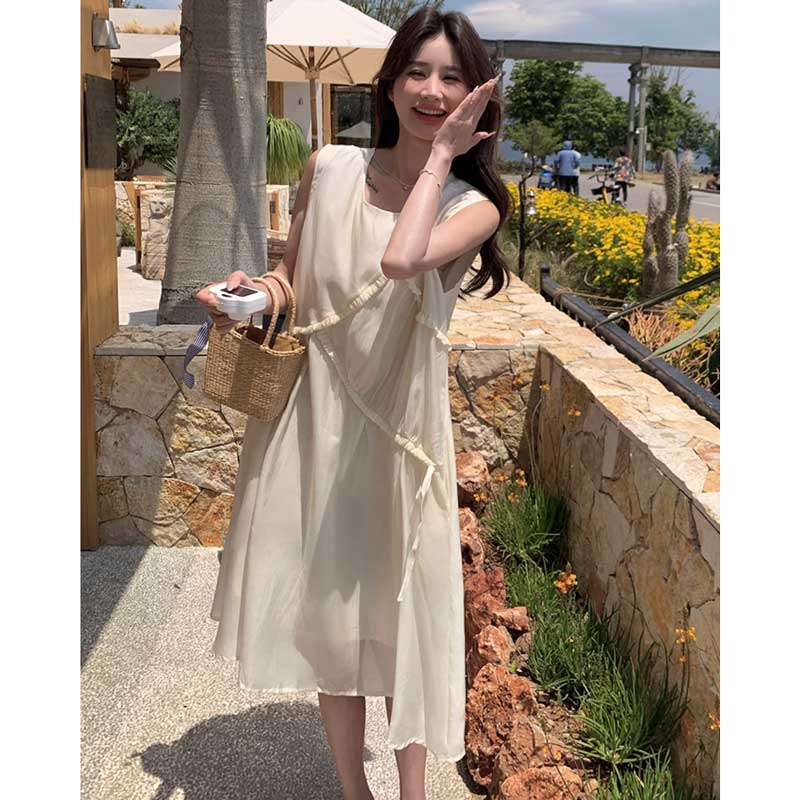 アイボリーノースリーブワンピース（白）春/夏 ふんわりフェアリー