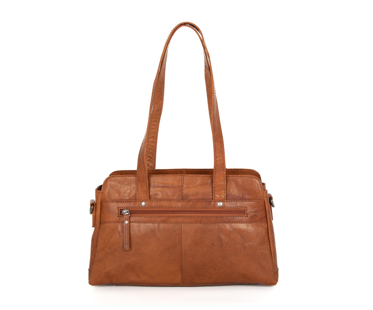 Leather Shoulder Bag - Oklahoma - Brandy Cognac