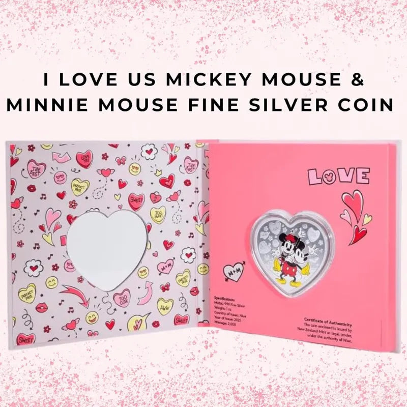 2025 Disney - I LOVE US Mickey Mouse & Minnie Mouse 1 oz Fine Silver C