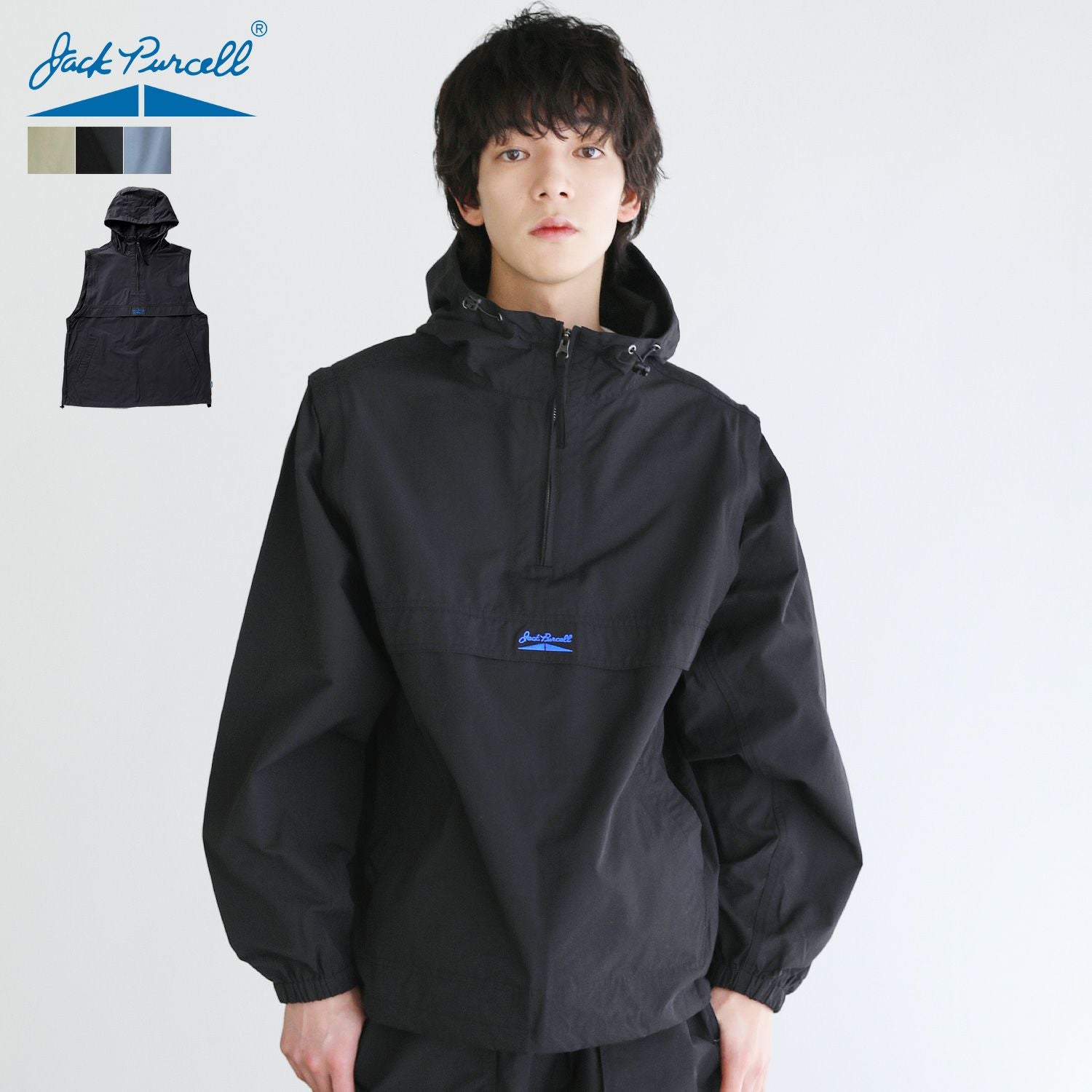 コットンナイロン袖着脱2WAYアノラックパーカー | 【公式】SPU スプ