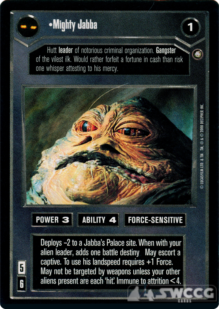 Mighty Jabba – SWCCG Cards