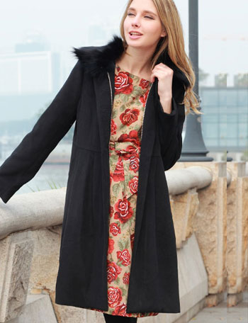 ファー取り外し 衿付ママコート マルチ防寒カバー スウィートマミー本店