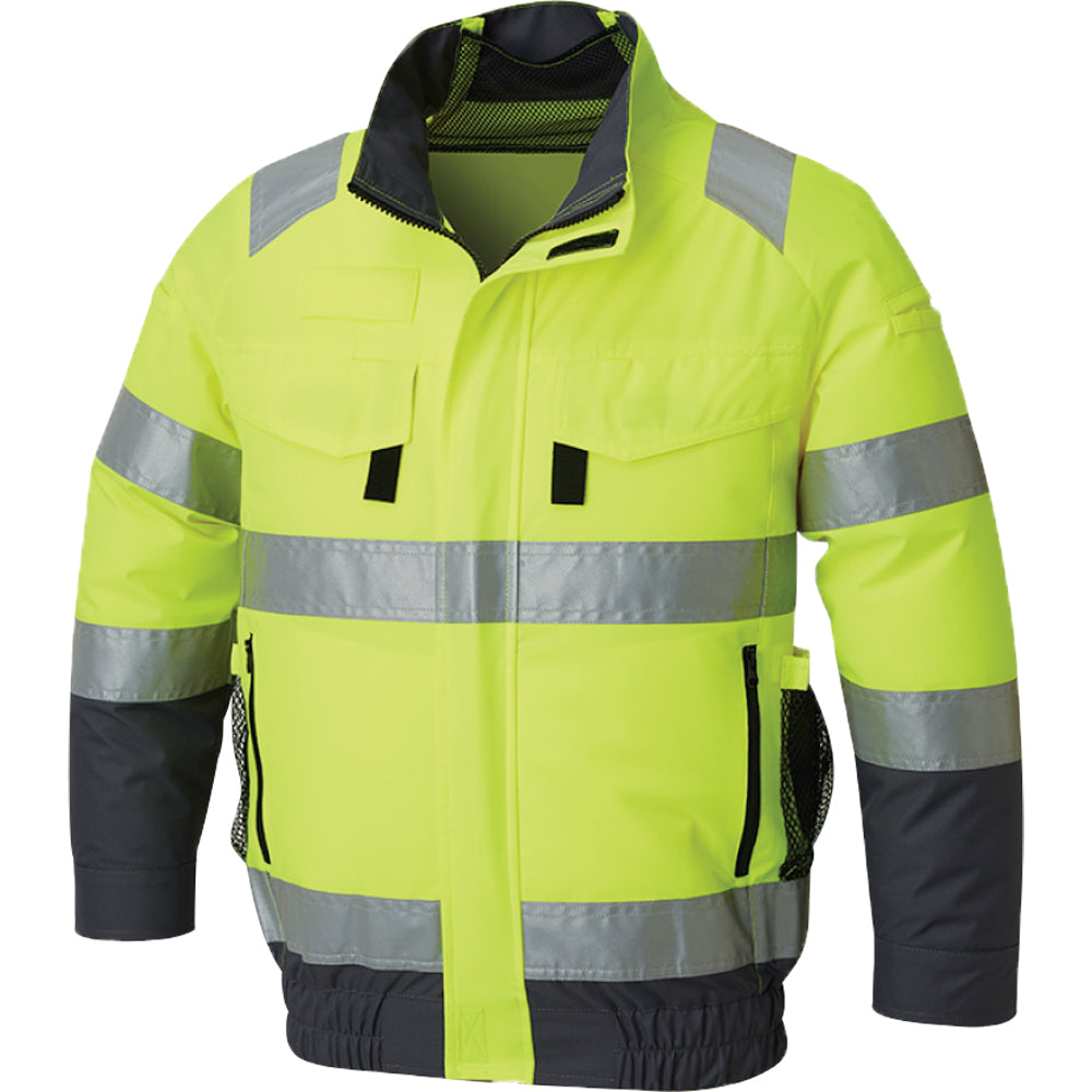 Hi-Vis 長袖ブルゾン】 空調風神服 高視認性安全服 フルハーネス対応