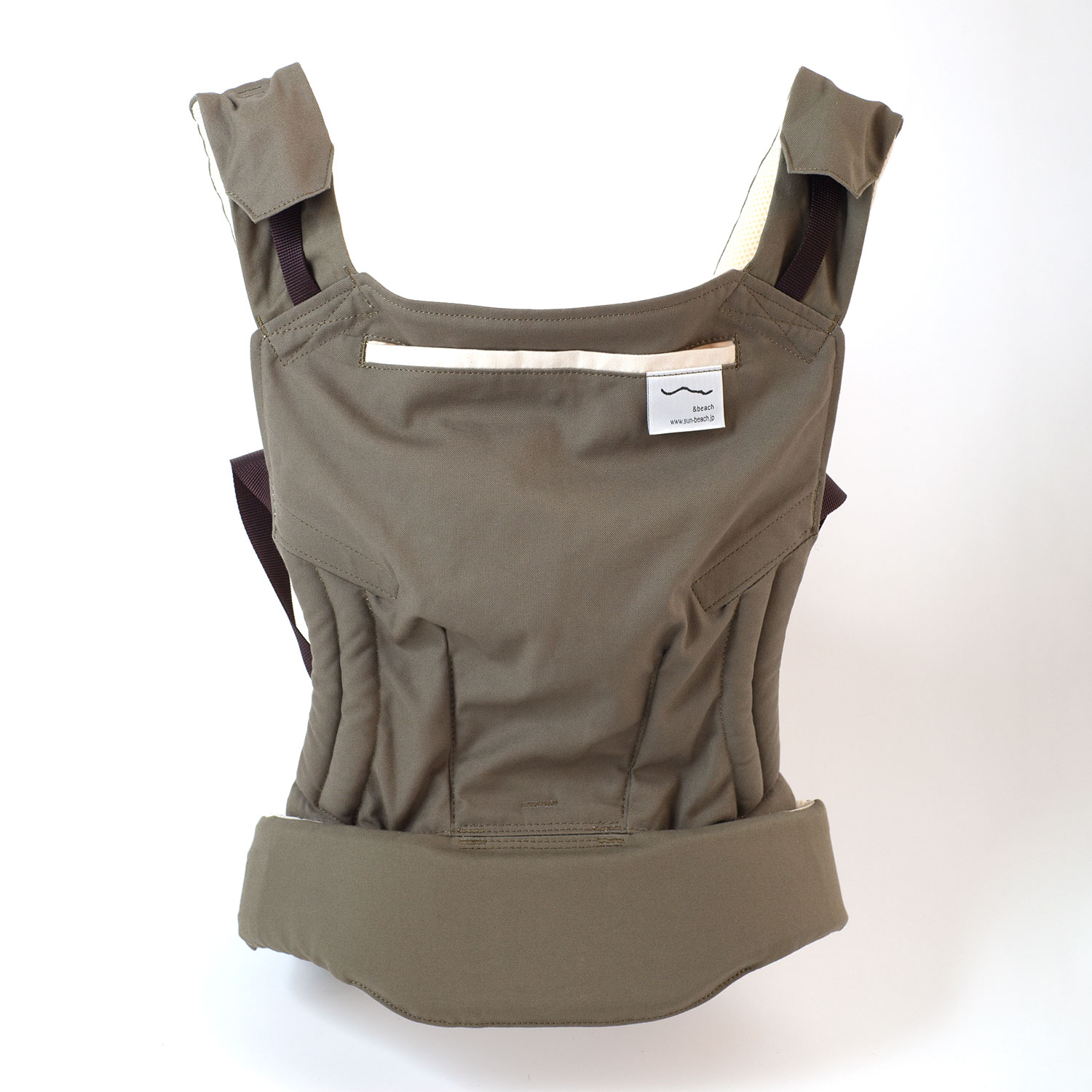 上品なおしゃれグレーカーキの抱っこ紐|[sun&beachベビーキャリア]