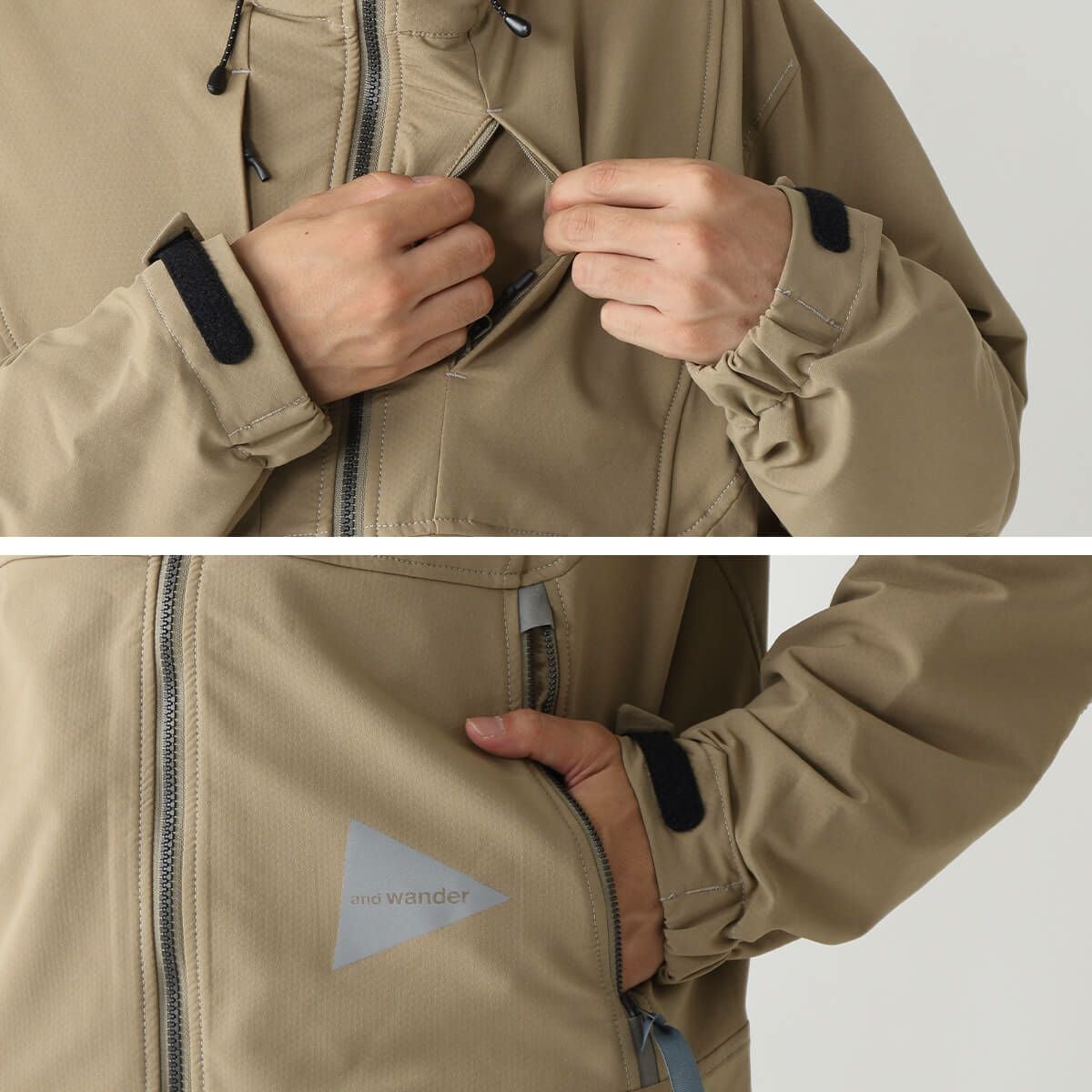 and wander アンドワンダー ライトストレッチシェルジャケット｜SUNDAY