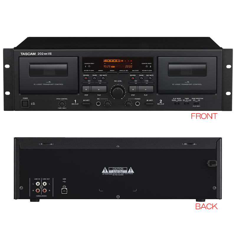 TASCAM 202MKVII 202MK7 業務用ダブルカセットデッキ | サンフォニックス