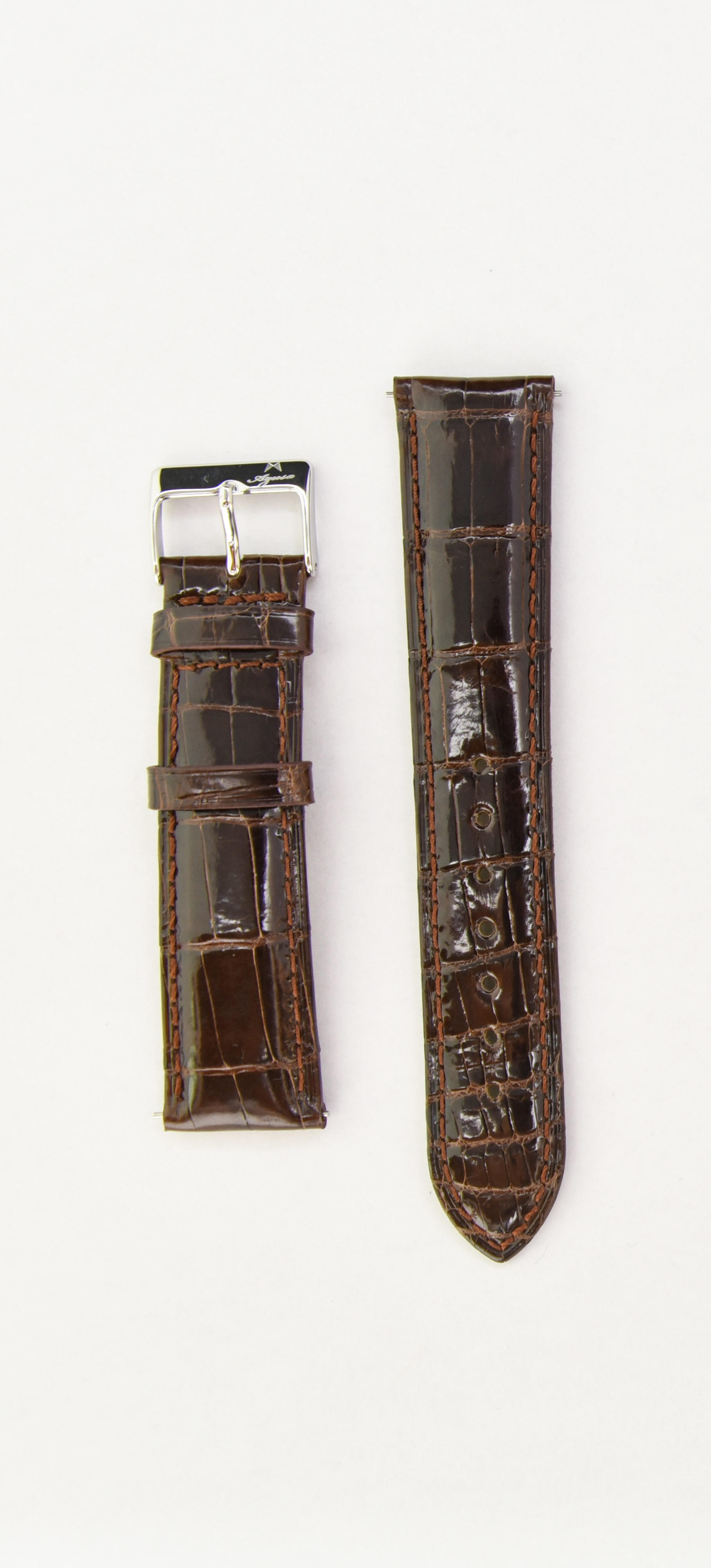 クロコダイルベルト 20mm幅 カラー：ブラウン - (信州発日本製腕時計