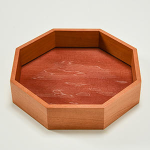 八辺形桜アンティークガラス盆 - (歴史と由緒ある京都「高台寺」の