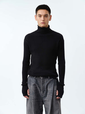 TURTLENECK RIB KNIT【BLACK】 – SUBLATIONS
