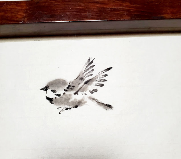 水墨画】初心者でも描ける雀の描き方／パーツごとに描いてみる