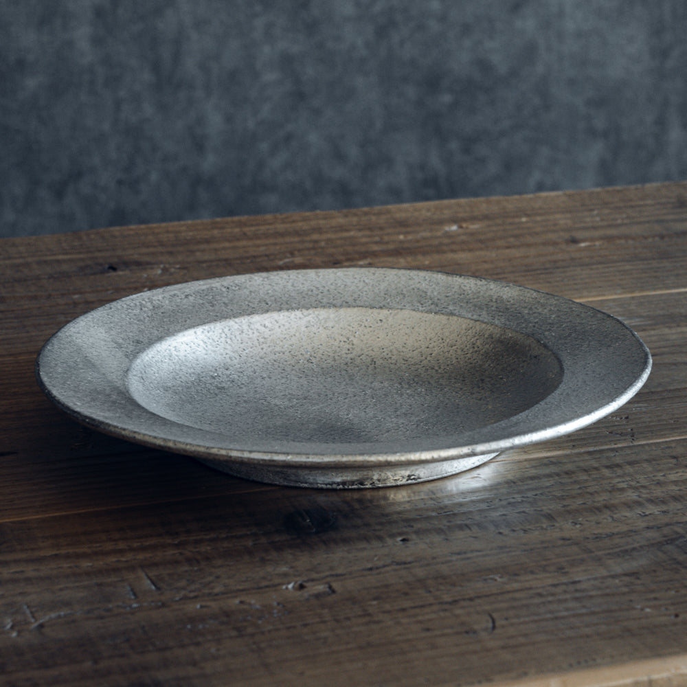 8寸リム深皿 (銀彩)｜フルカワゲンゴ おしゃれ かっこいい 高級感 食器