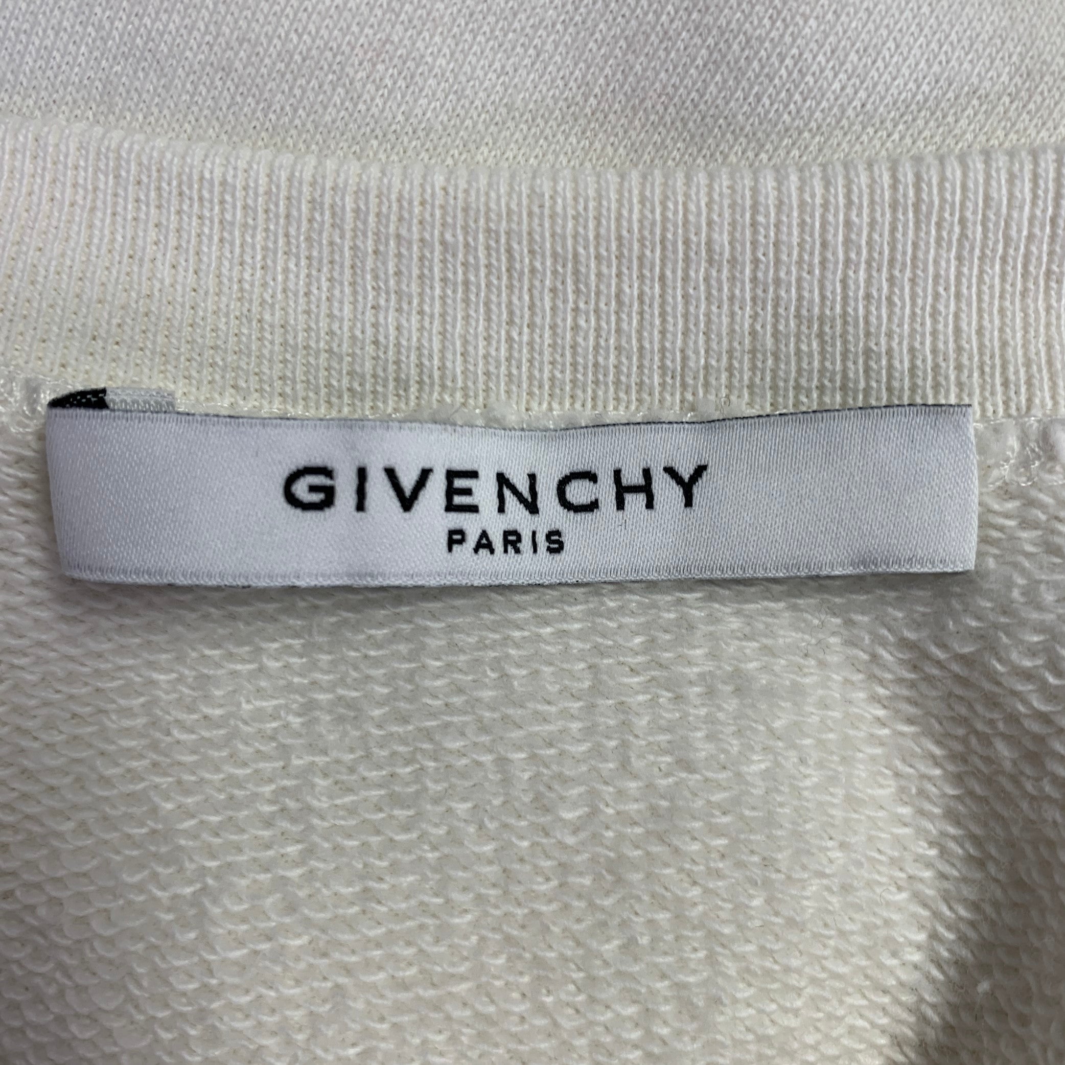 GIVENCHY Size S Cream Red Cotton -GV World Tour- Graphic