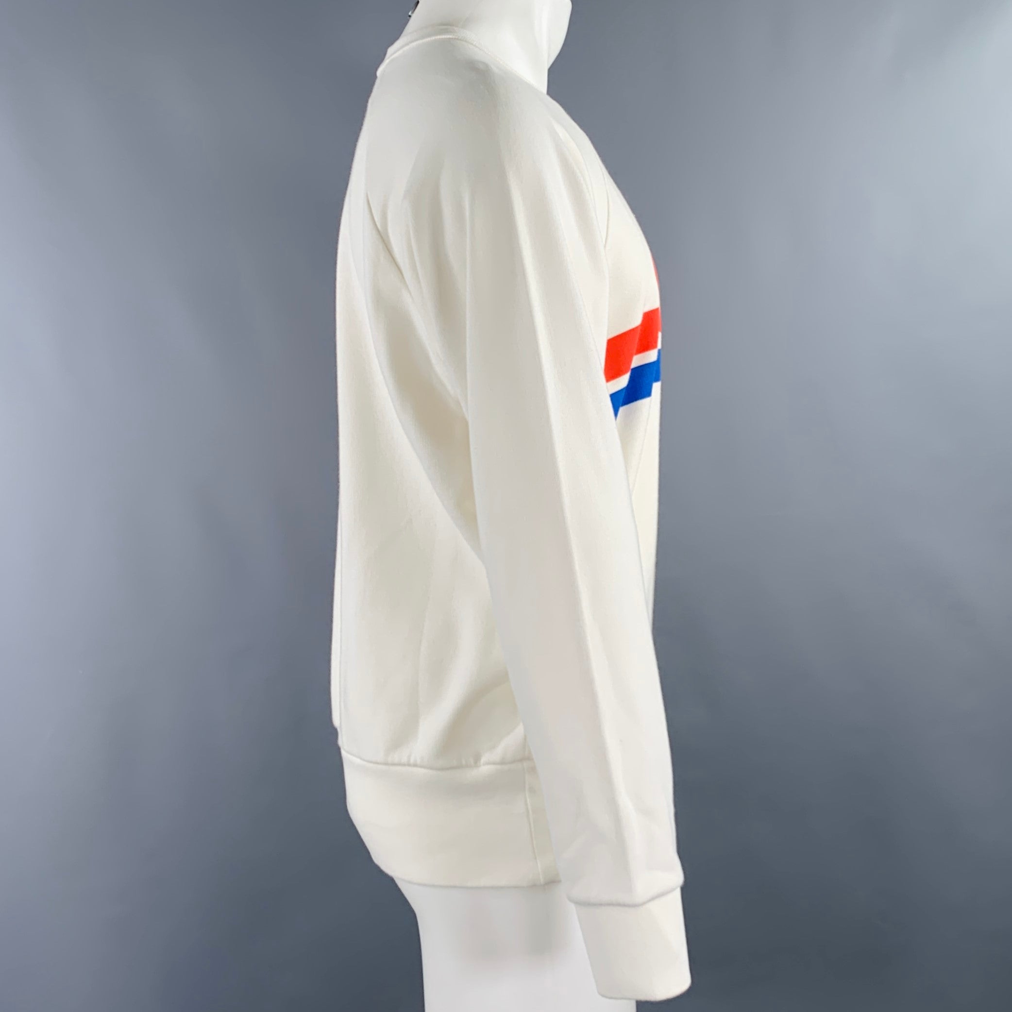 GIVENCHY Size S Cream Red Cotton -GV World Tour- Graphic