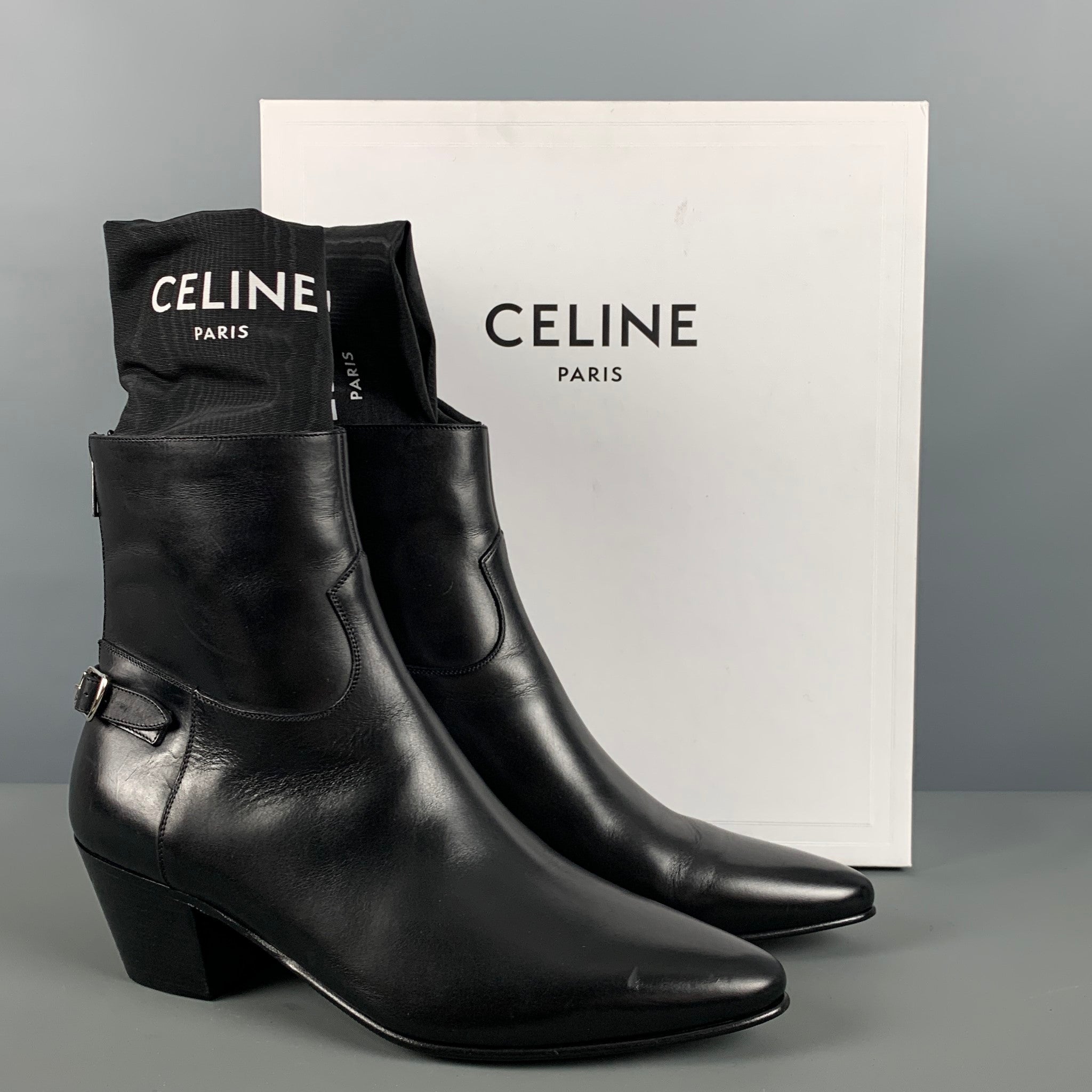 CELINE Size 8 Black Back Zip Boots – Sui Generis Designer Consignment