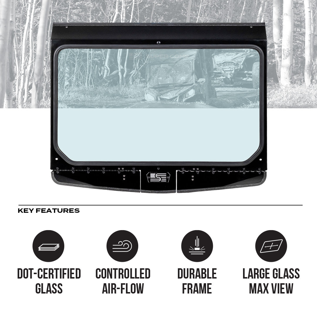 Can-Am Commander Vented Front Windshield | Perfect Fit, Easy