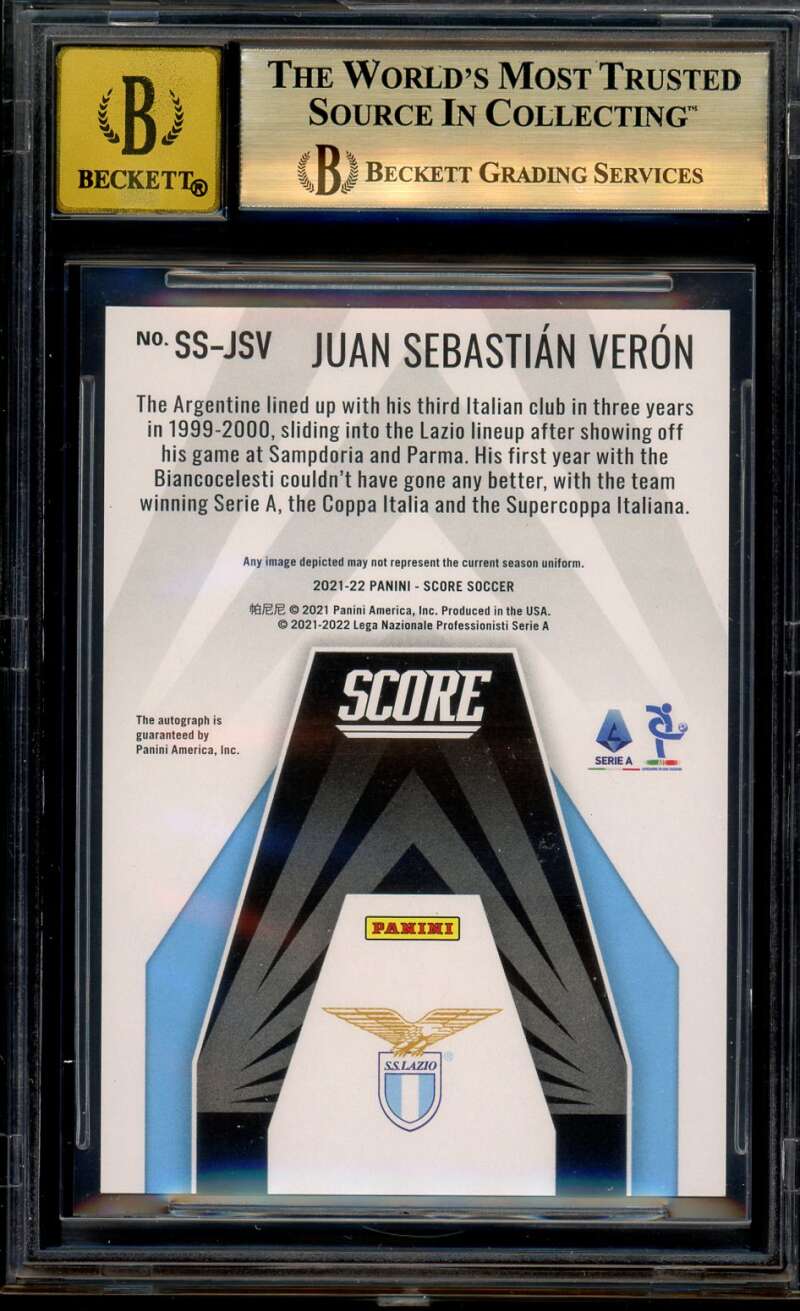 Juan Sebastian Veron Card 2021-22 Score Signatures Gold (9 of 10