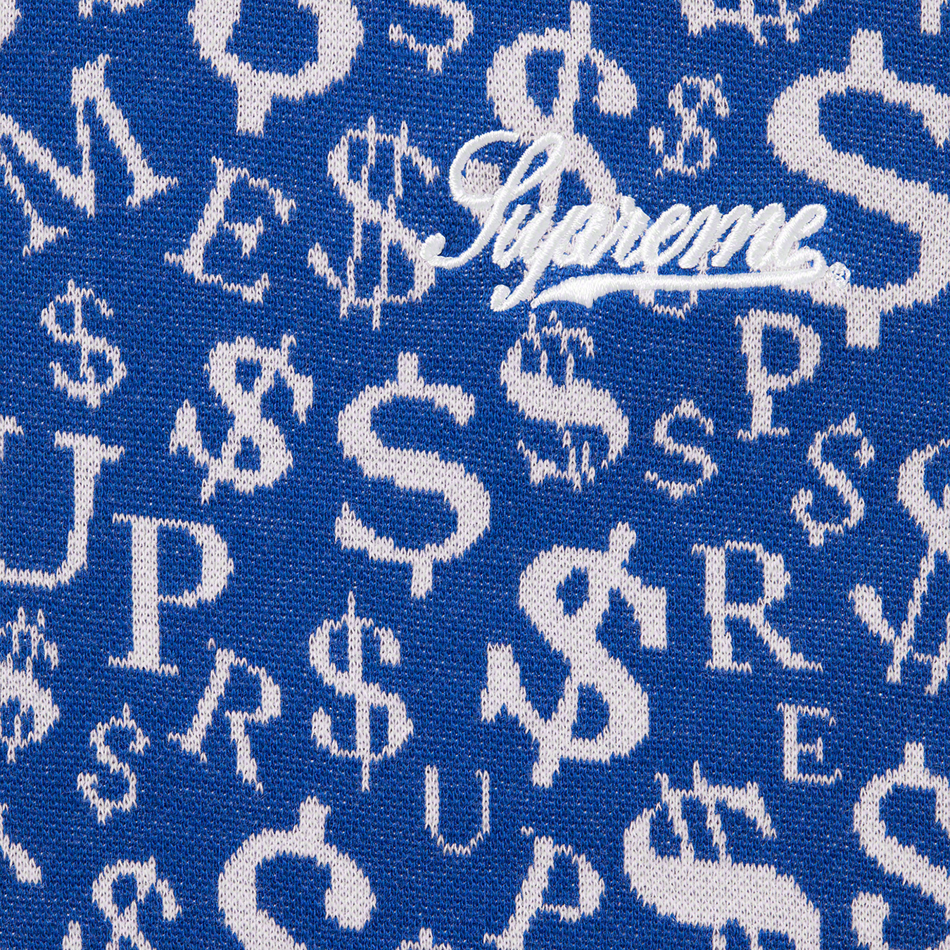 Currency Jacquard Zip L/S Polo | Supreme 22fw