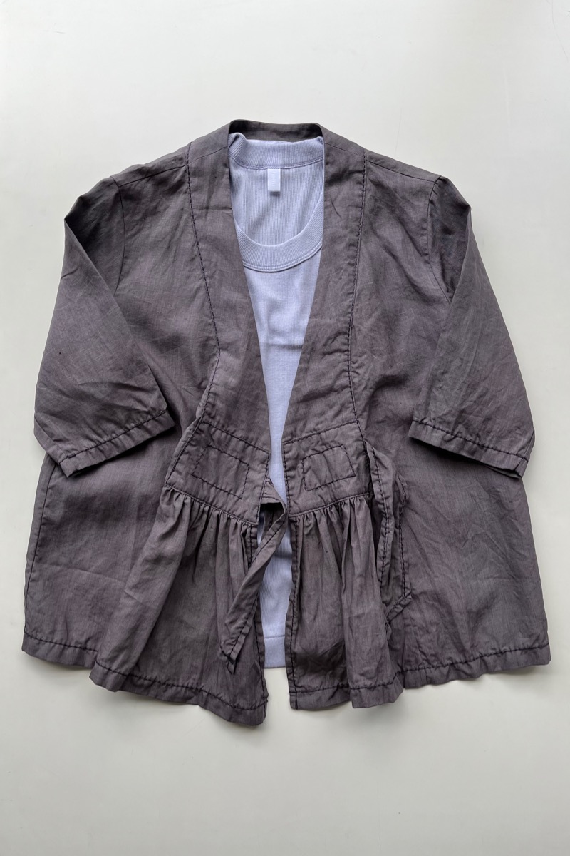 homspun リネンバイオ フロントギャザー6分袖ブラウスジャケット – SUSCON