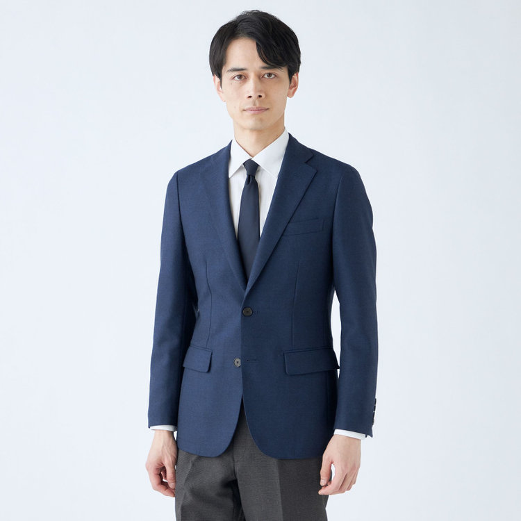 RBC】【秋冬】ウールブレンド2釦ジャケット/ネイビー/NEW ZEALAND WOOL
