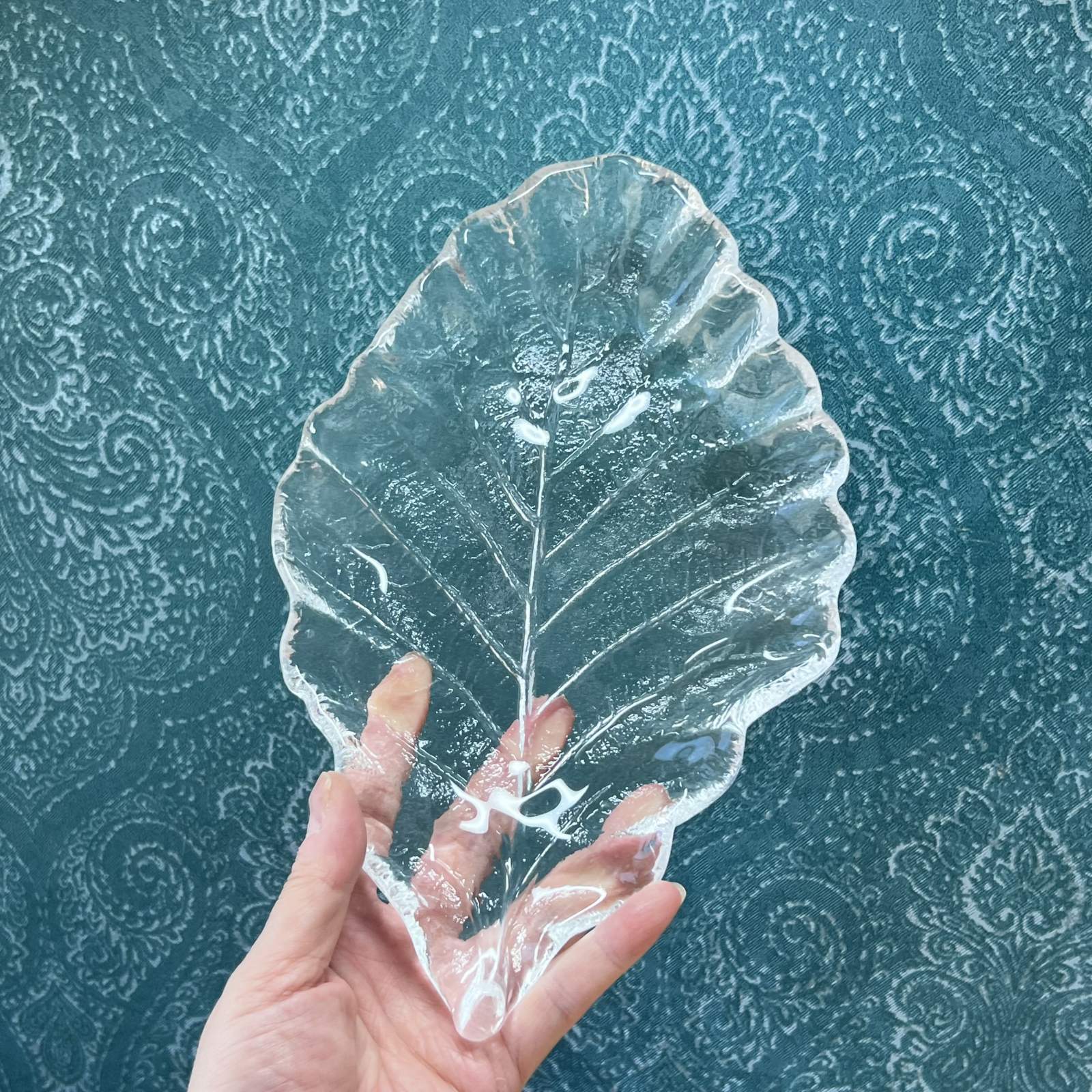 HOYAクリスタル 飛鶴金縁波文様大皿 HOYAクリスタル 飛鶴金縁波文様