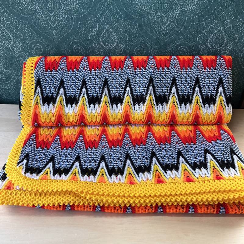 レトロポップ ニットのこたつ掛け こたつカバー カラフル 180cm