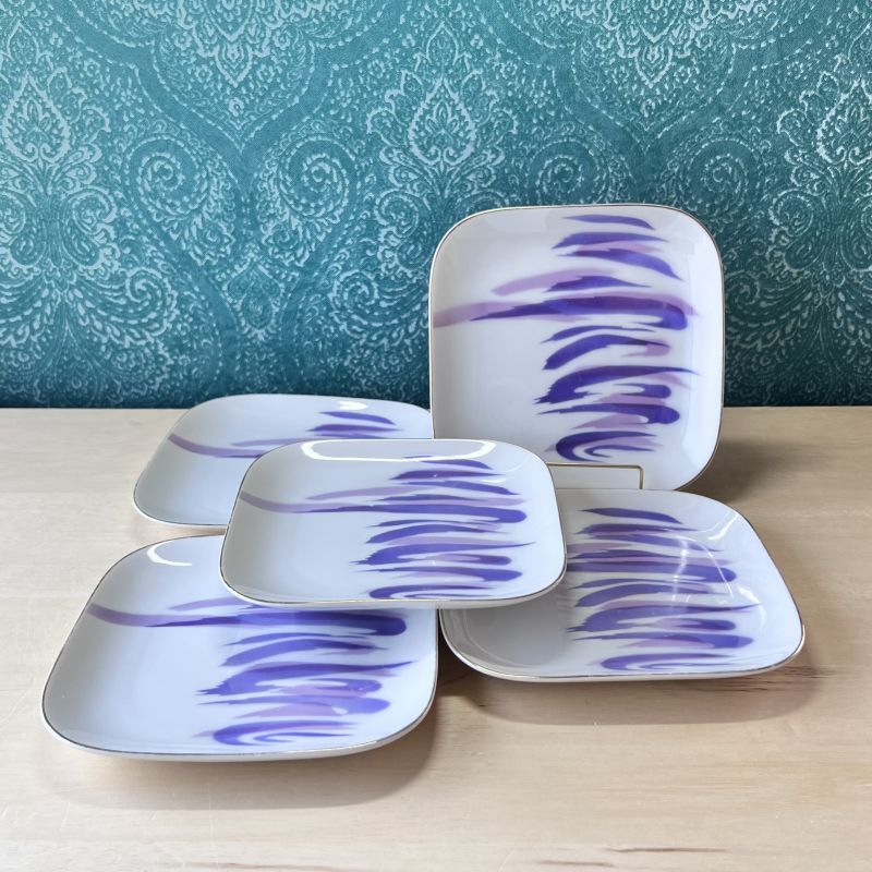 廃盤品 FUKAGAWA ARITA 有田焼 深川製磁 角皿 紫 取り分け皿 各枚数